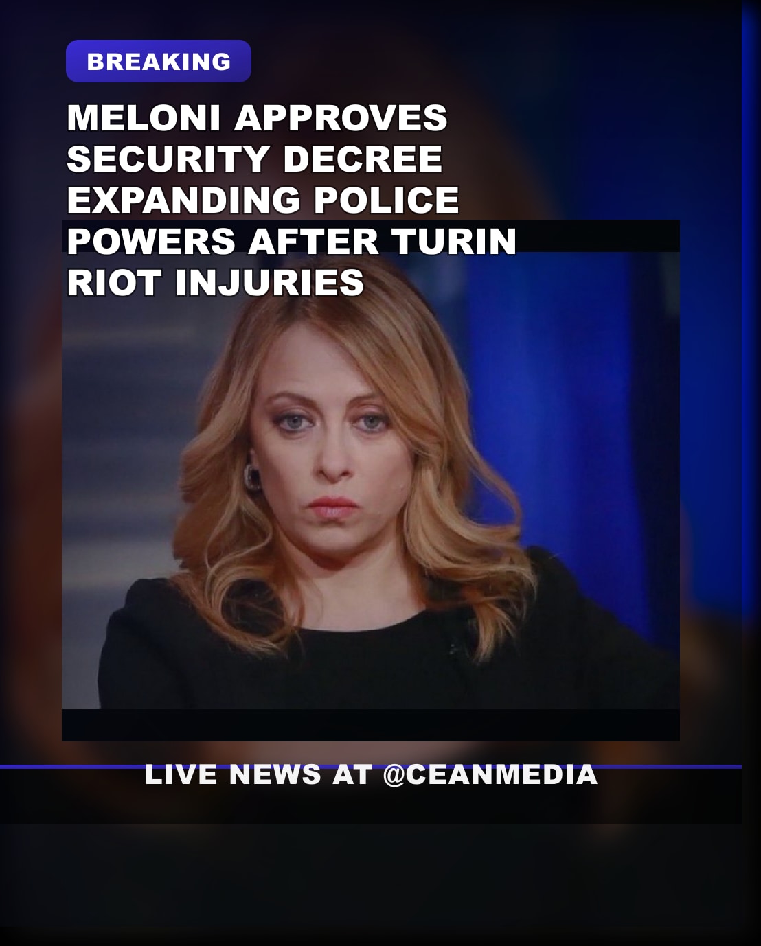 Illustrative photo for: Italy’s Meloni Signs Security Decree Expanding Police