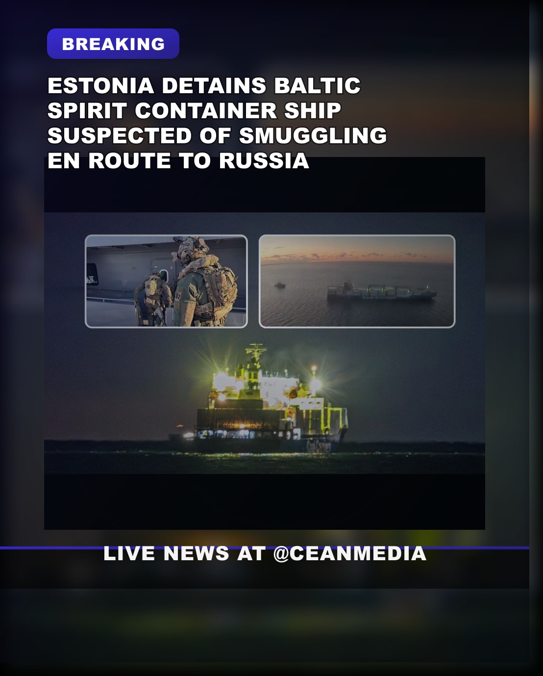 Illustrative photo for: Estonia Container Ship Smuggling: Baltic Spirit Detained En