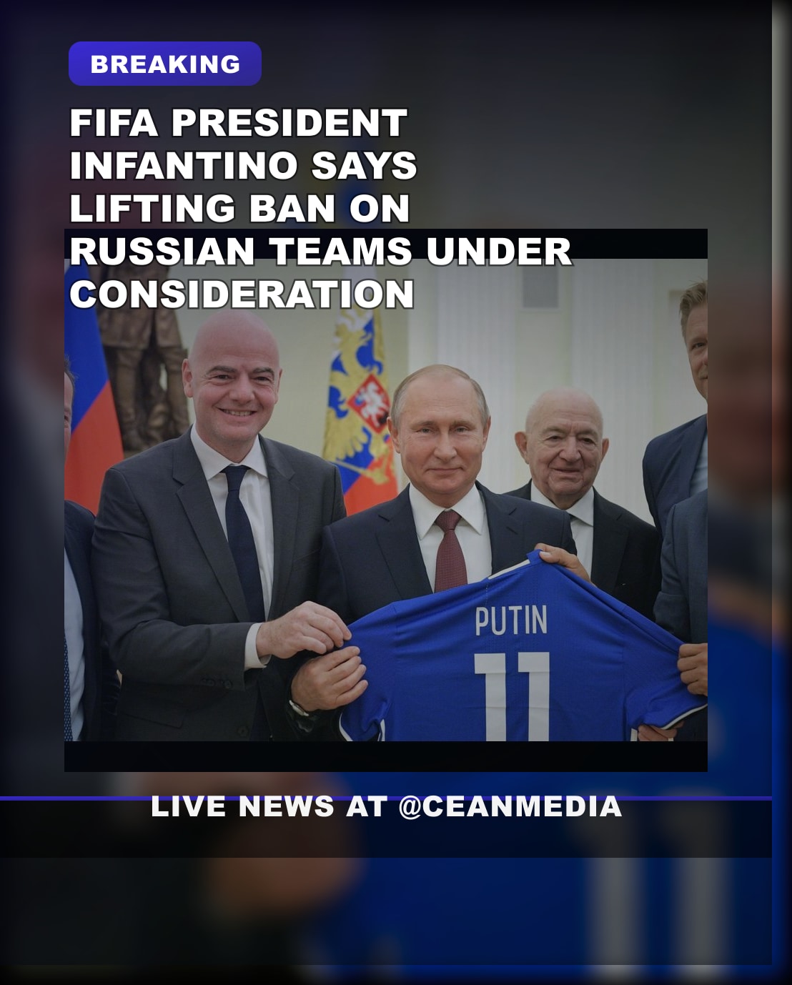 Illustrative photo for: FIFA President Gianni Infantino Calls for Reconsidering