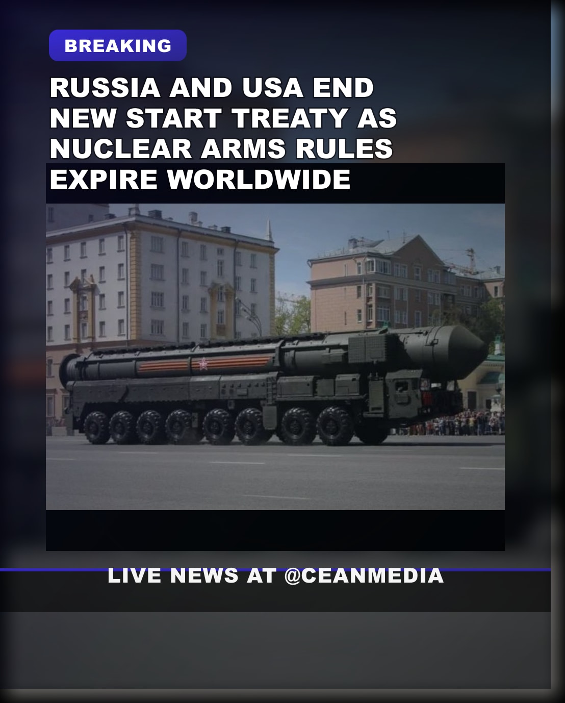 Illustrative photo for: Breaking: Nuclear arms treaty expired as U.S. and Russia's