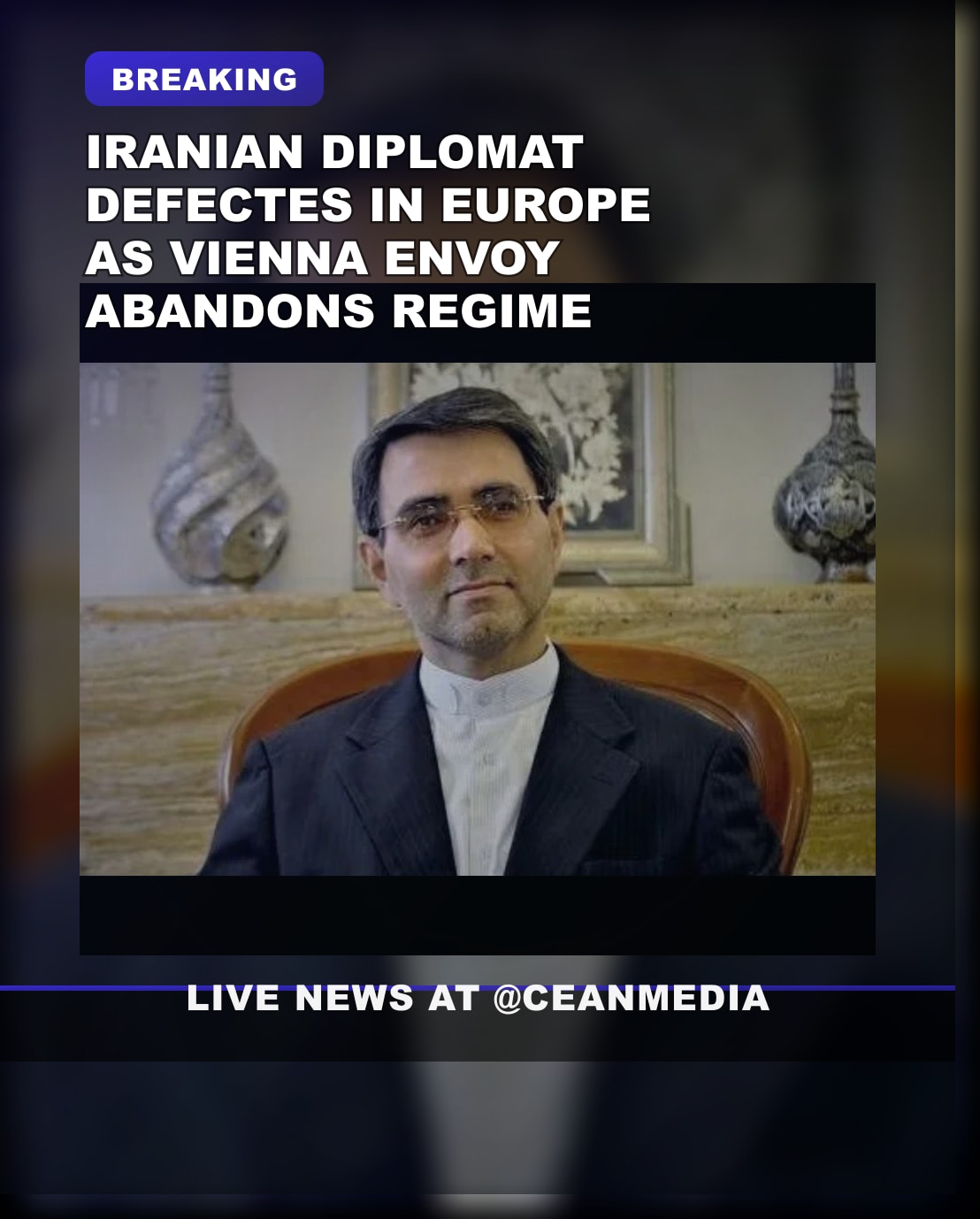 Illustrative photo for: Iranian diplomat defecting europe follows UN envoy lead —
