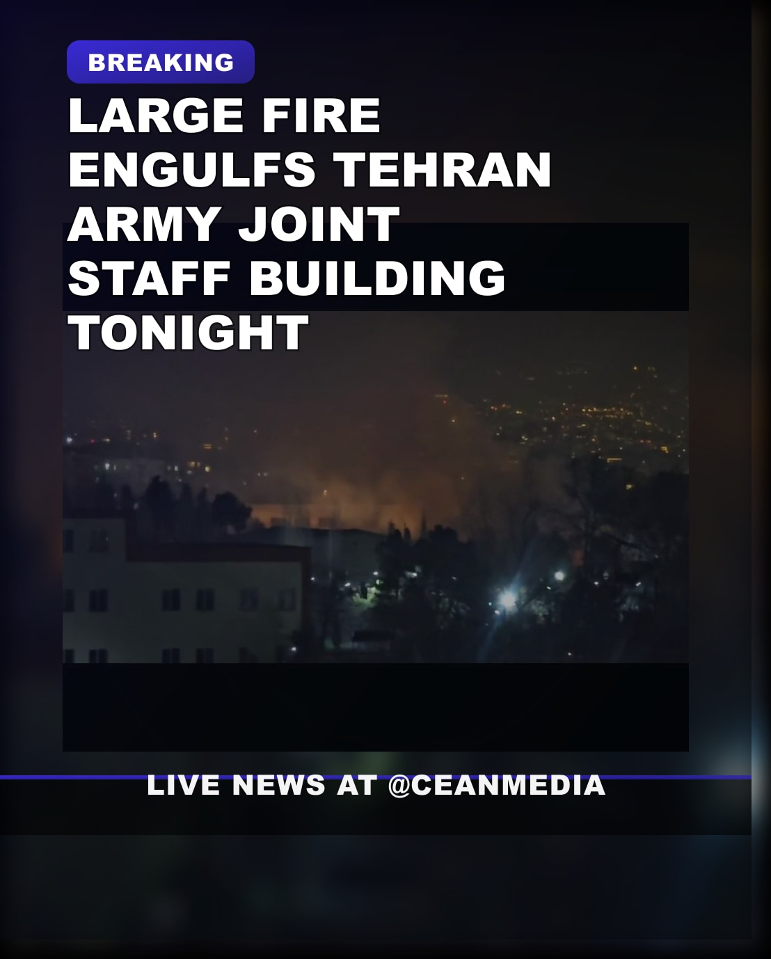 Illustrative photo for: Massive Fire Breaks Out at Tehran Army Joint Staff Building