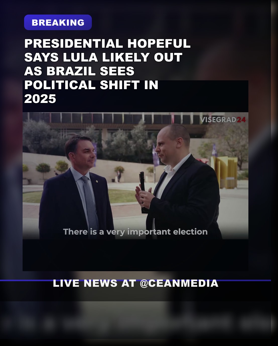 Illustrative photo for: Brazil presidential hopeful statement: Flavio Bolsonaro