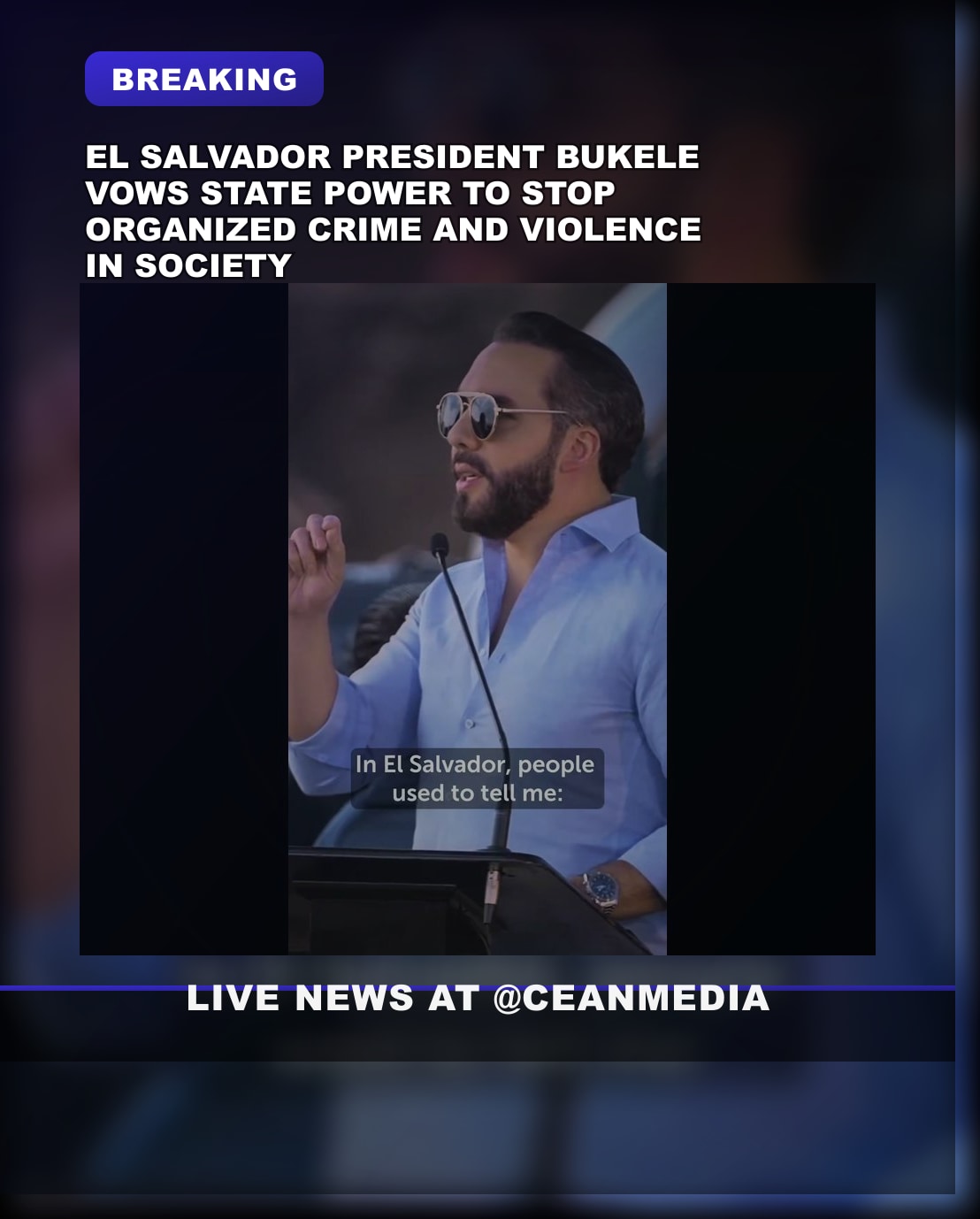 Illustrative photo for: Bukele: State strength to combat crime essential to curb