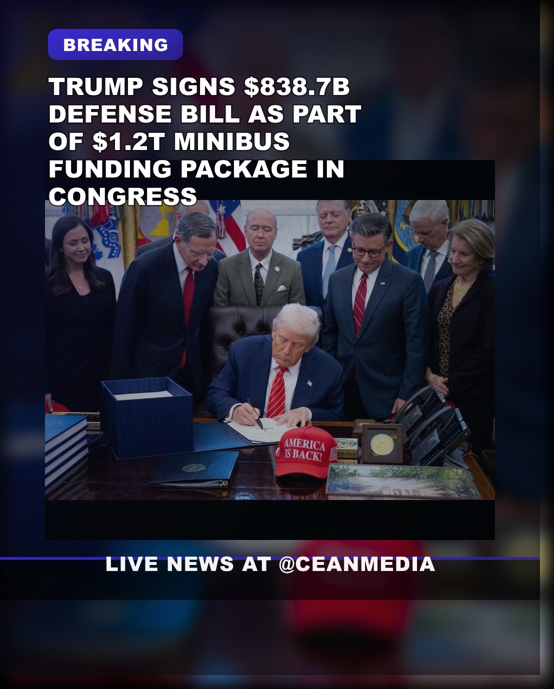 Illustrative photo for: Trump signs defense appropriation in $1.2T funding package