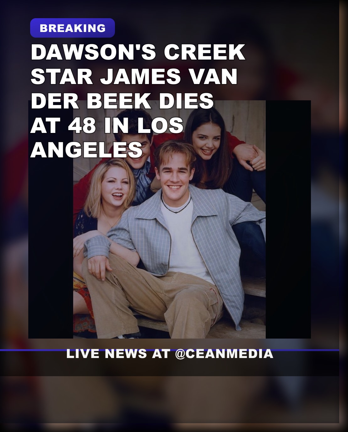 Illustrative photo for: Dawson’s Creek Actor Obituary: James Van Der Beek Dies at