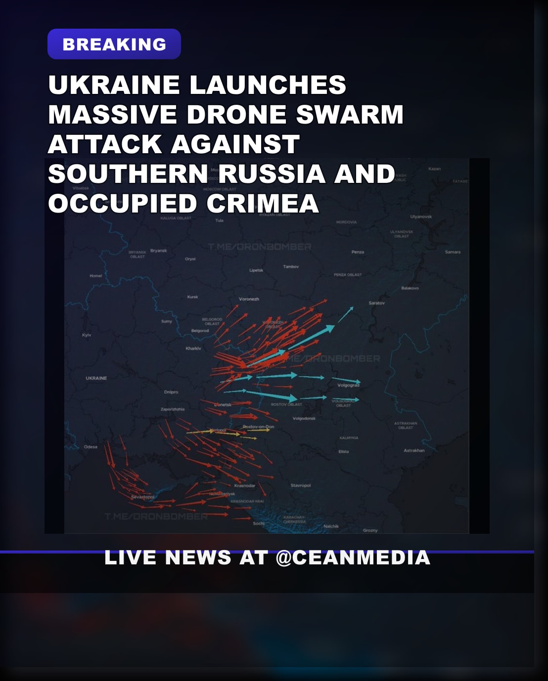 Illustrative photo for: Ukraine drone swarm attack southern Russia: Ukraine