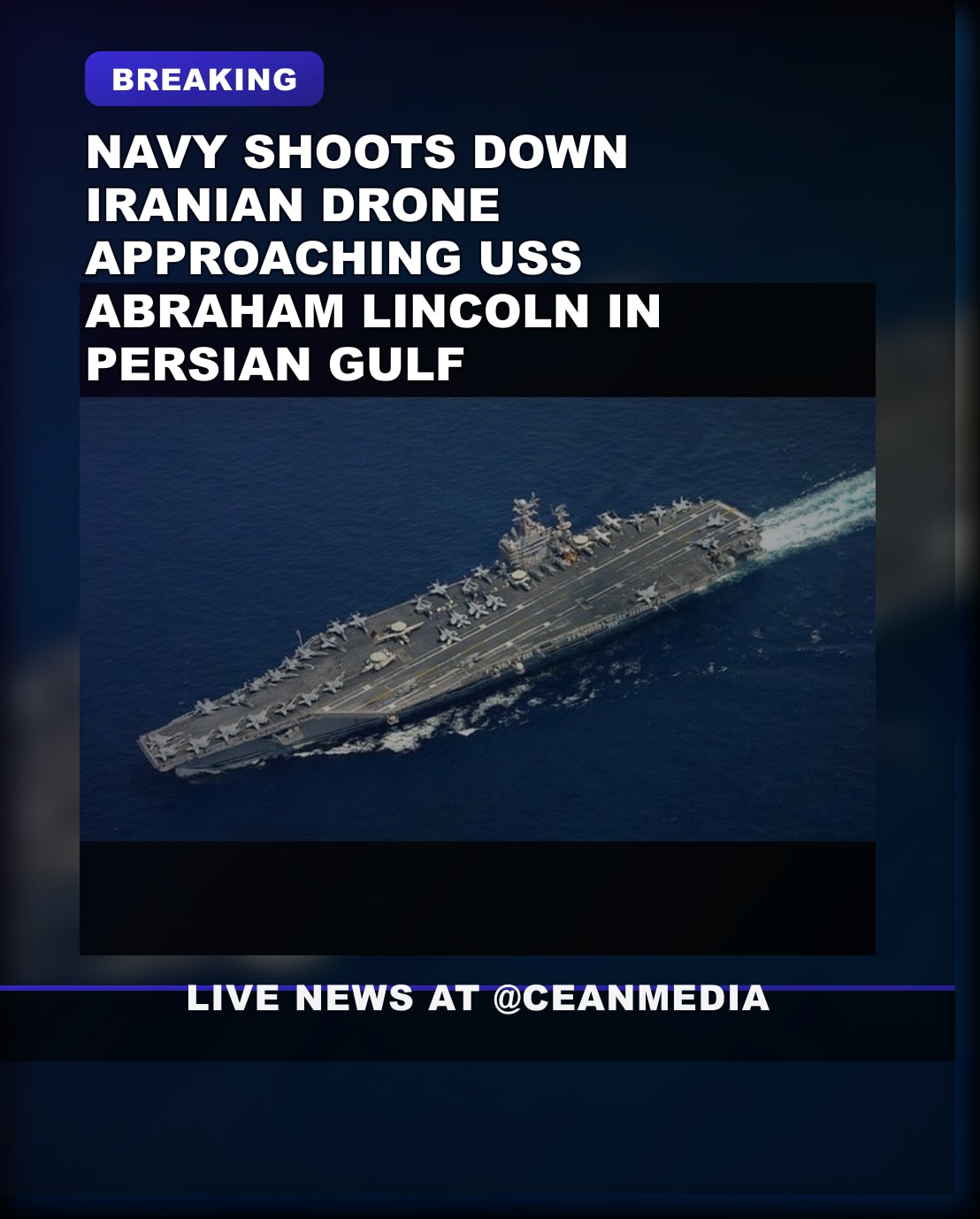 Illustrative photo for: U.S. Navy Shoots Down Iranian Drone Approaching USS Abraham