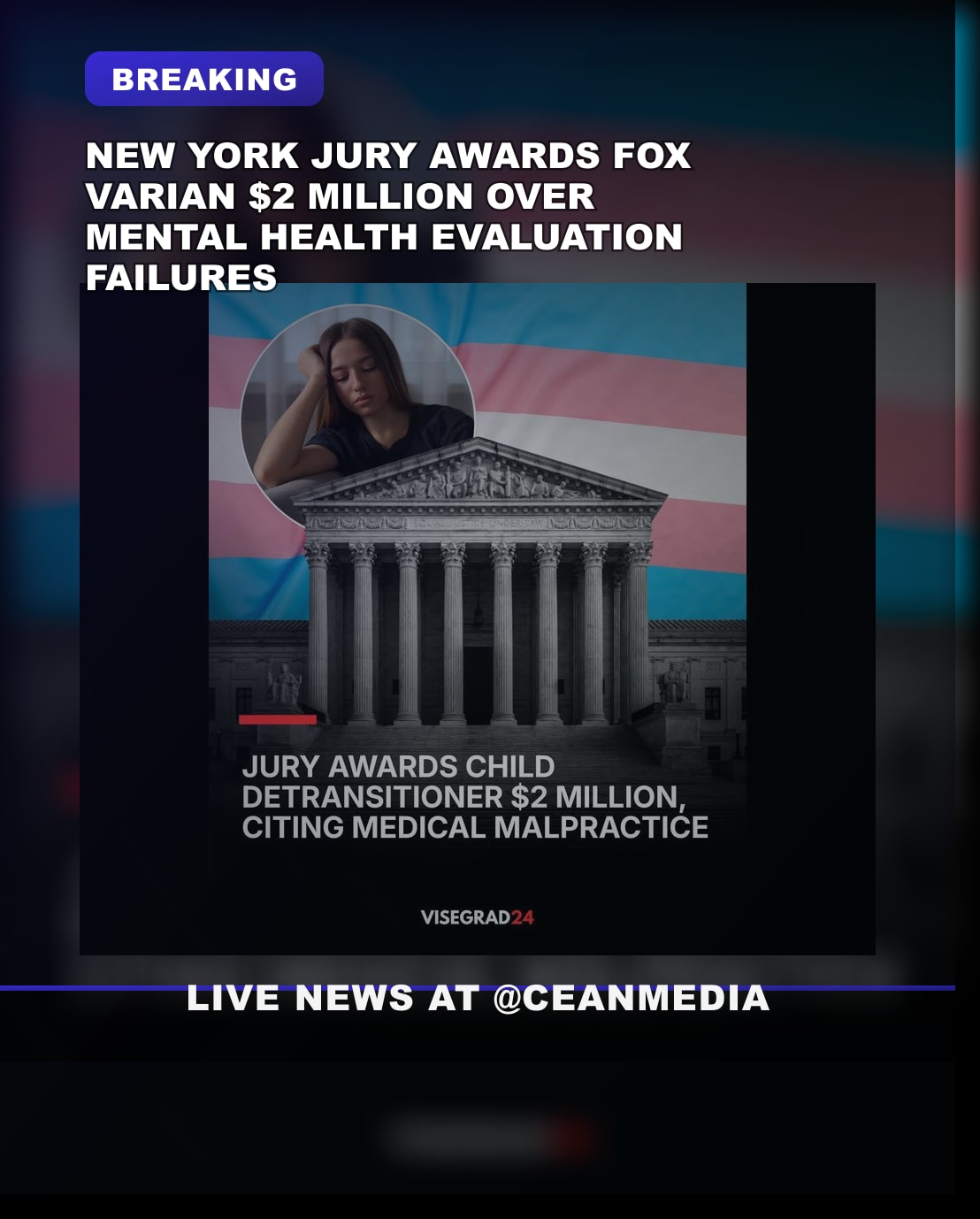 Illustrative photo for: Teenage Mastectomy Legal Award: Fox Varian Wins $2M Jury