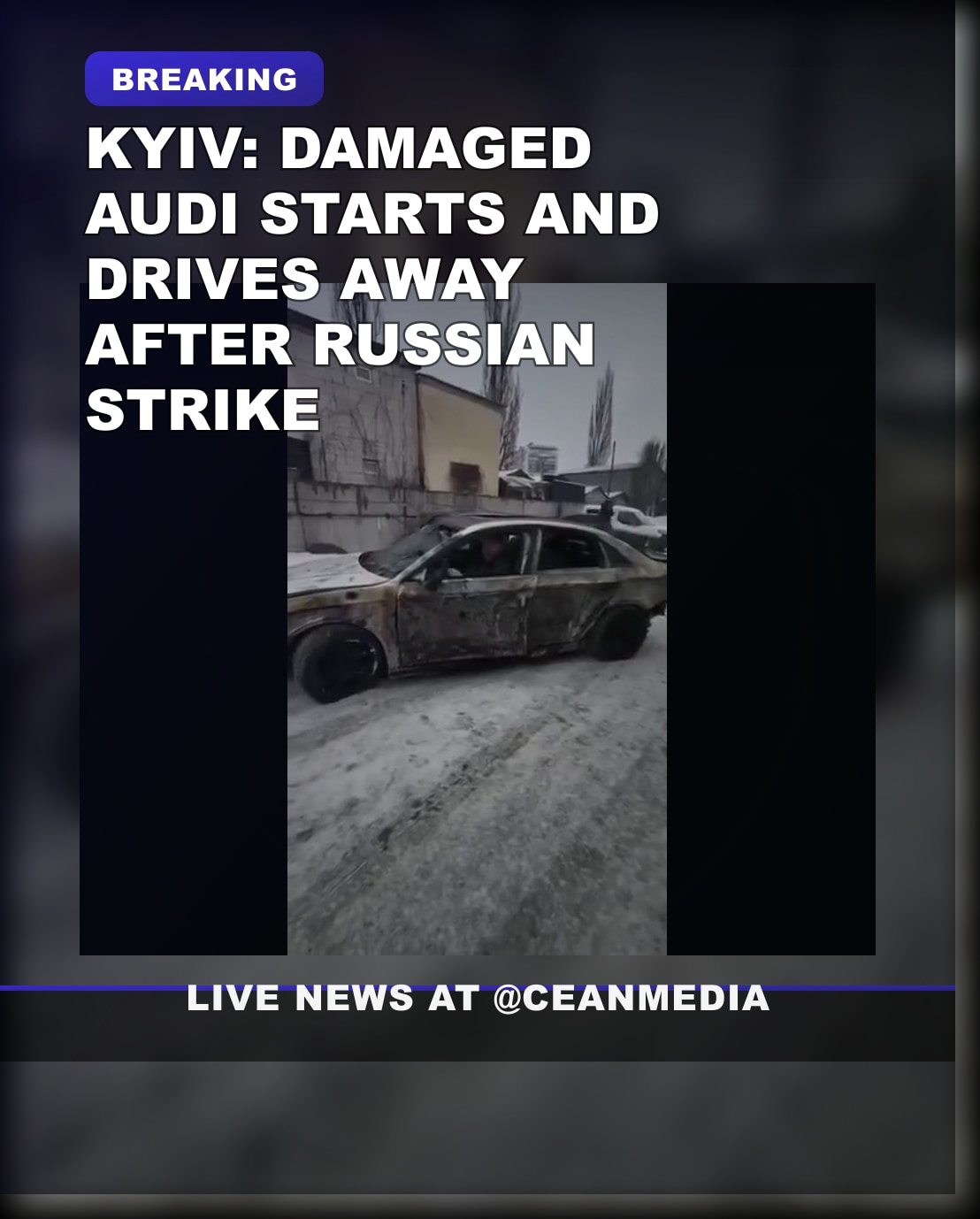 Illustrative photo for: Audi car starts drives away in Kyiv after strike