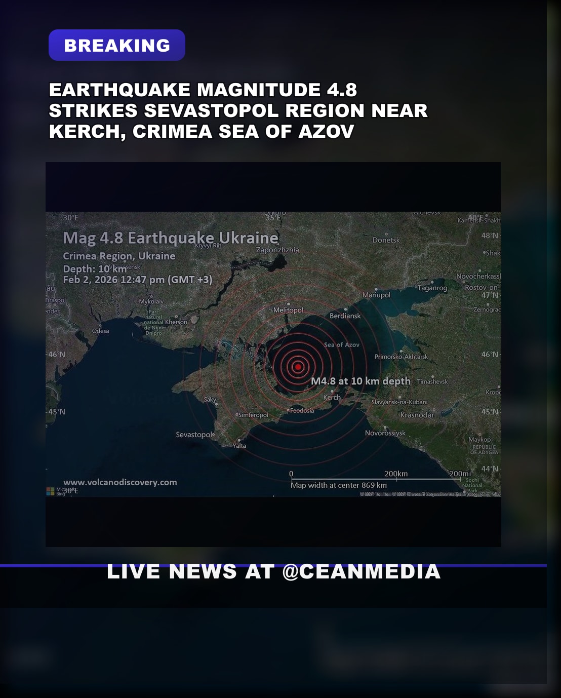Illustrative photo for: Crimea earthquake sea of azov: Magnitude 4.8 Shakes Near