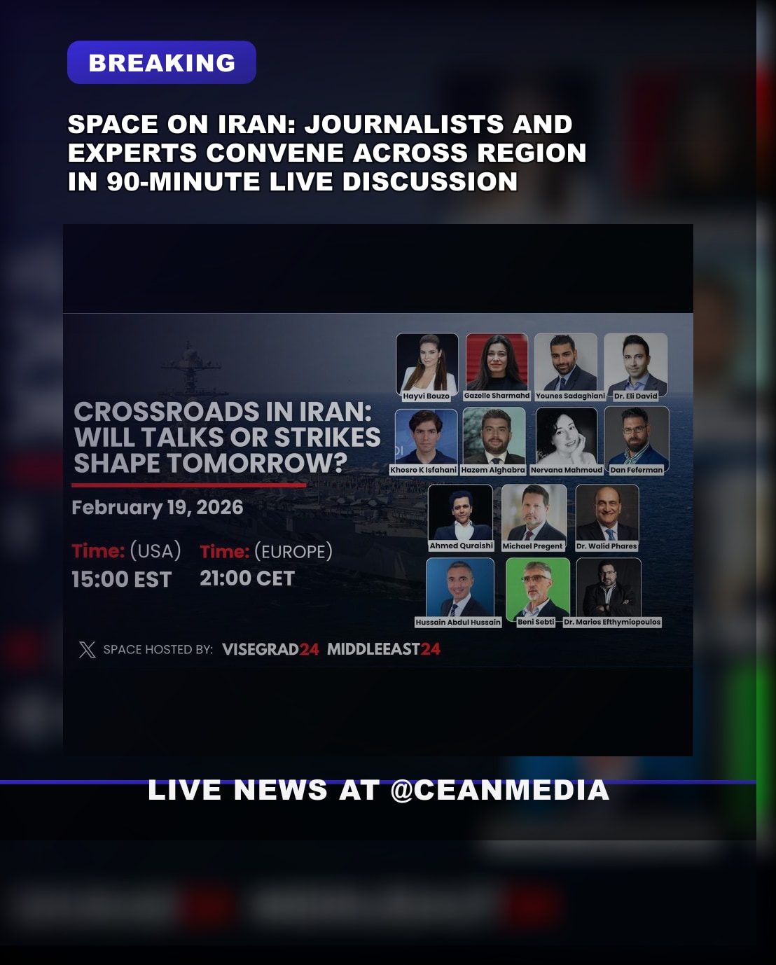 Illustrative photo for: Space on Iran reminder upcoming space