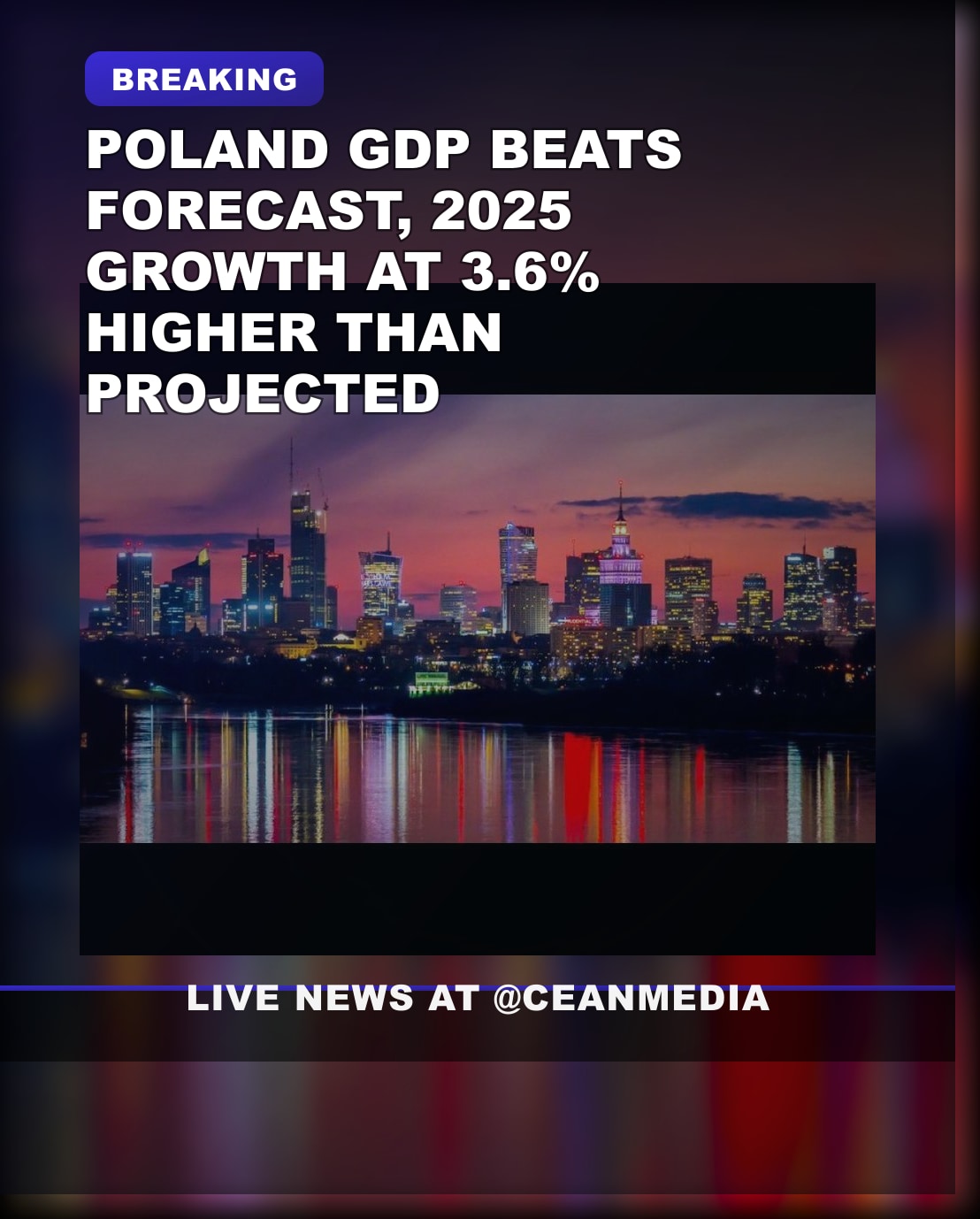 Illustrative photo for: Poland GDP Growth Forecast Boosted to 3.6% for 2025