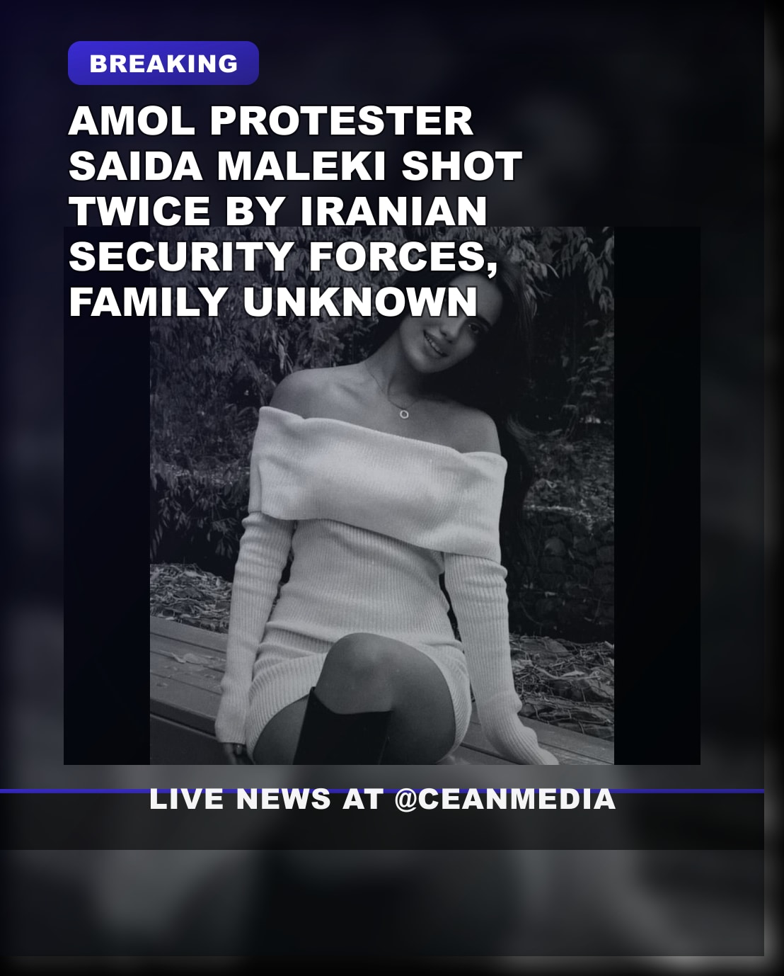 Illustrative photo for: Saida Maleki Protest Shooting: 17-Year-Old Shot During Amol