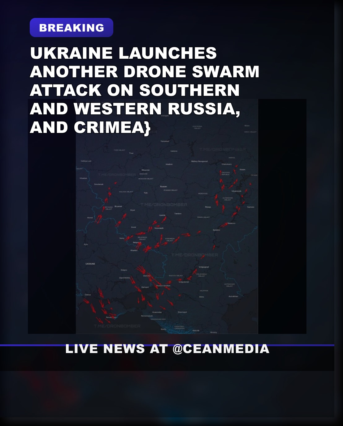 Illustrative photo for: Ukraine drone swarm attack Crimea Russia southwest west