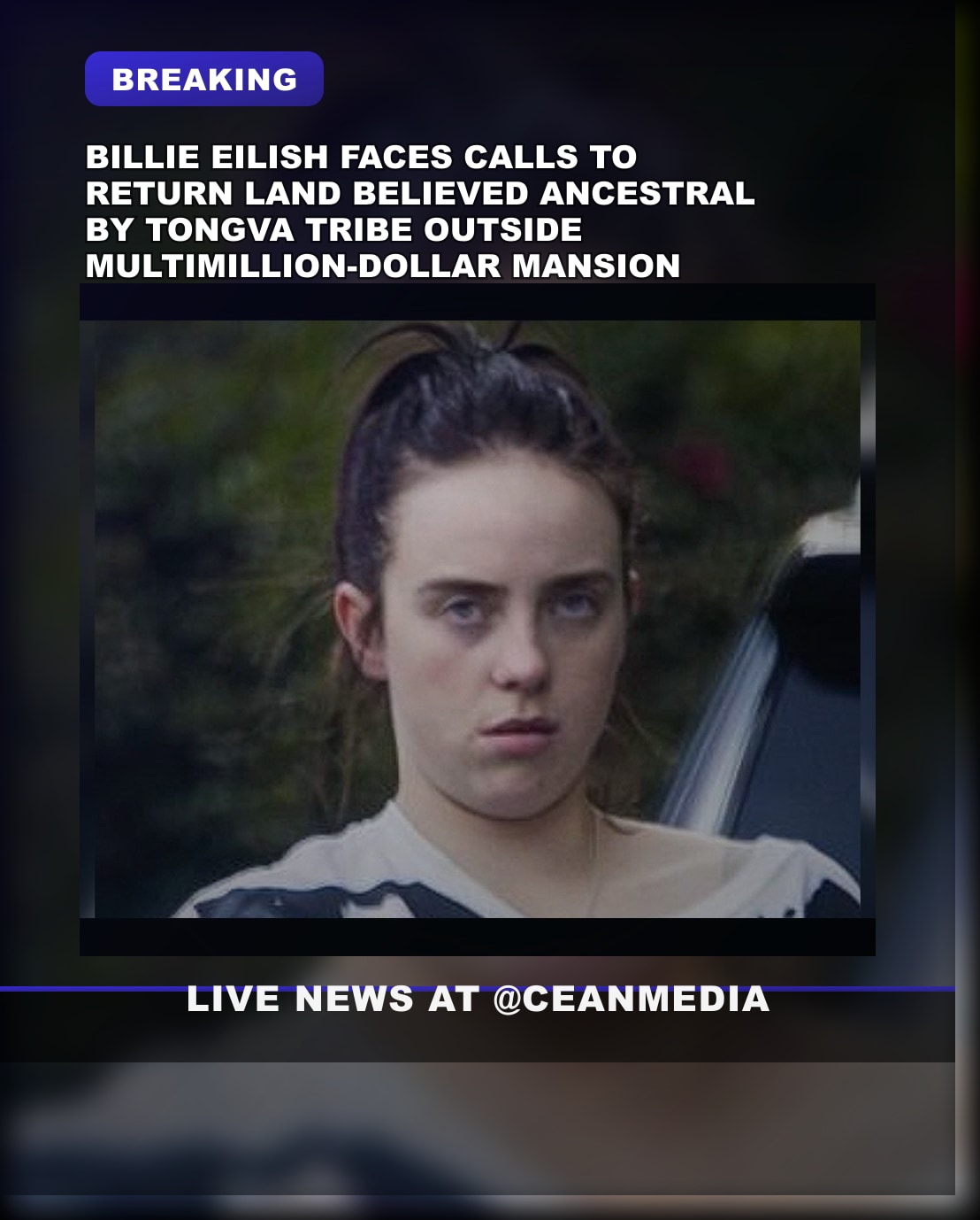 Illustrative photo for: Billie Eilish ancestral land controversy flares as calls