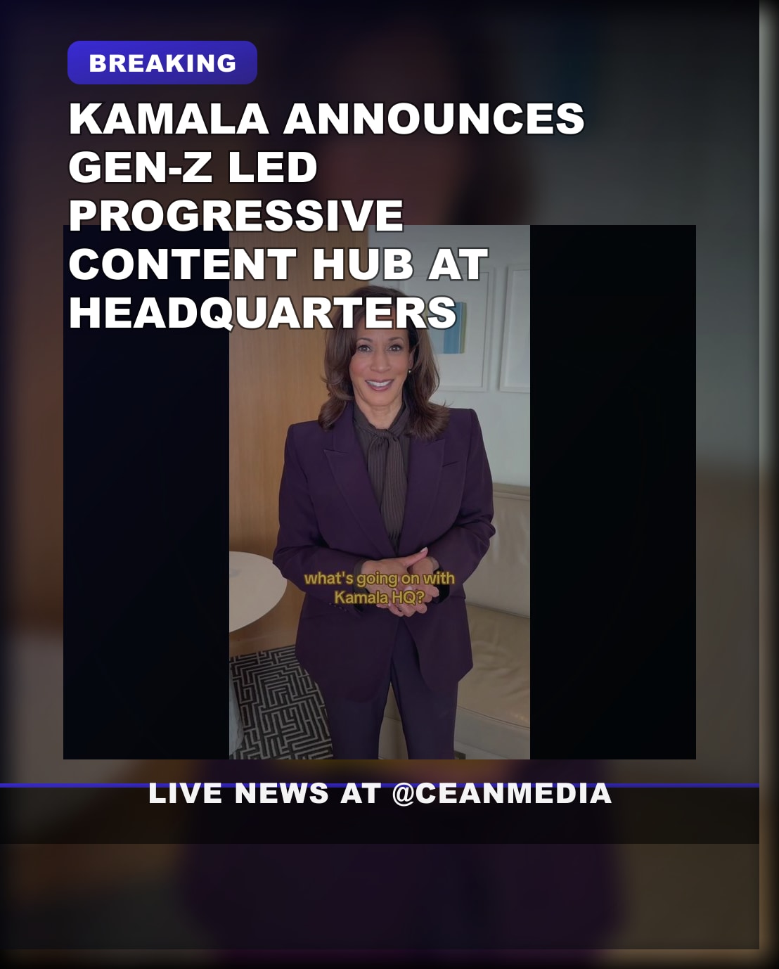 Illustrative photo for: Kamala Harris Unveils Gen Z Led Content Hub: Headquarters
