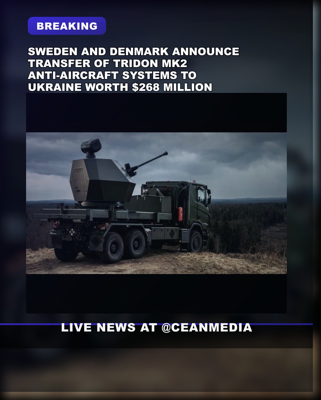 Illustrative photo for: Sweden Denmark Ukraine military Collaboration: $268M Tridon