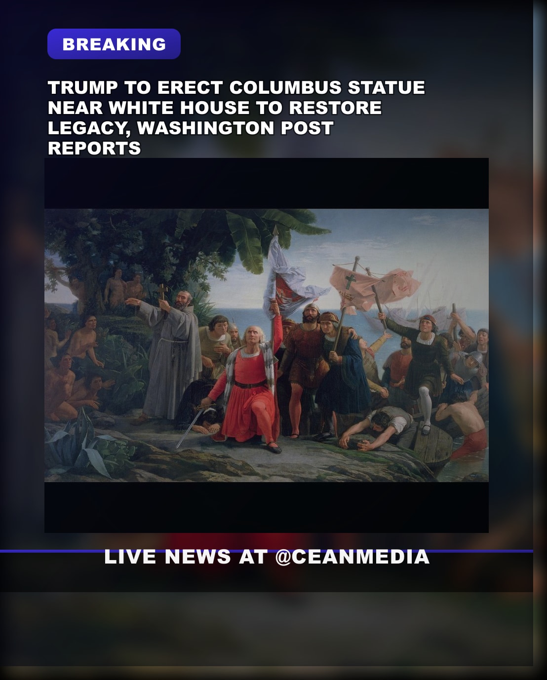 Illustrative photo for: Trump Columbus statue Erection Plans Near White House to