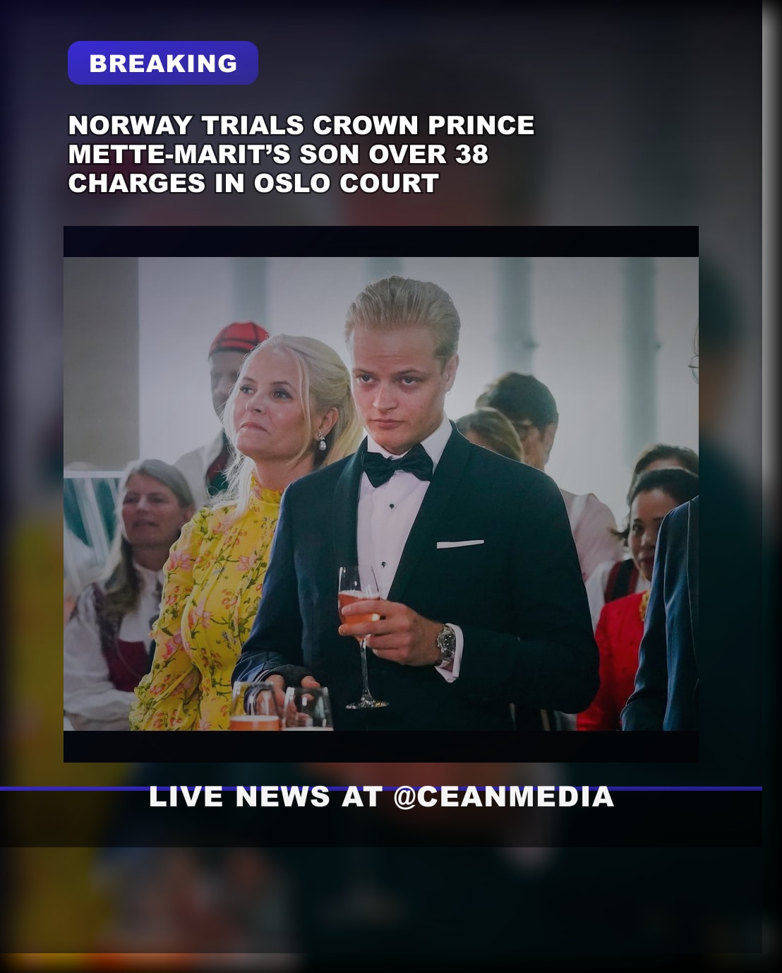 Illustrative photo for: Norway Crown Princess Trial: Marius Borg Høiby Faces 38