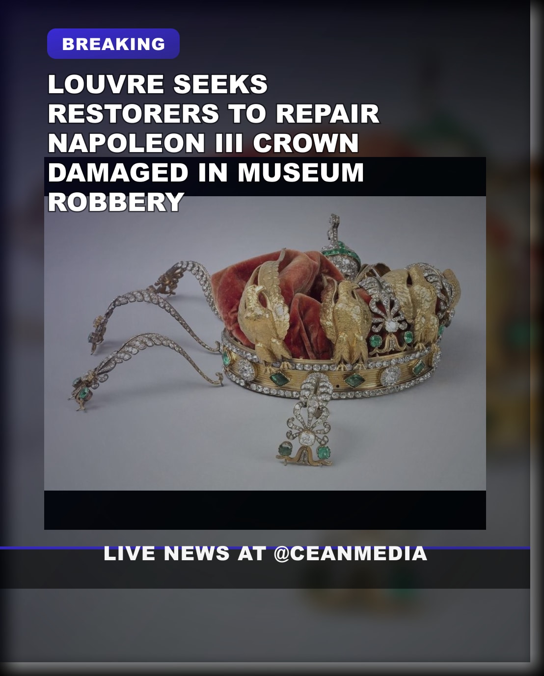 Illustrative photo for: Louvre restorers diadem robbery prompts crown repair search
