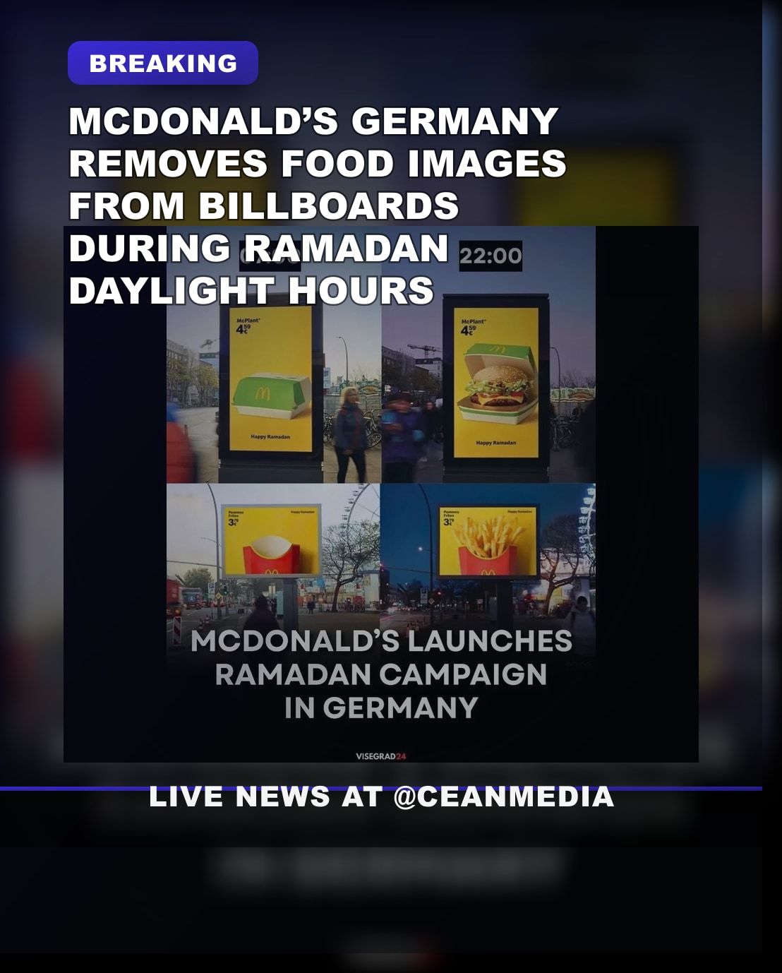 Illustrative photo for: McDonald’s Germany Removes Food Imagery from Daylight