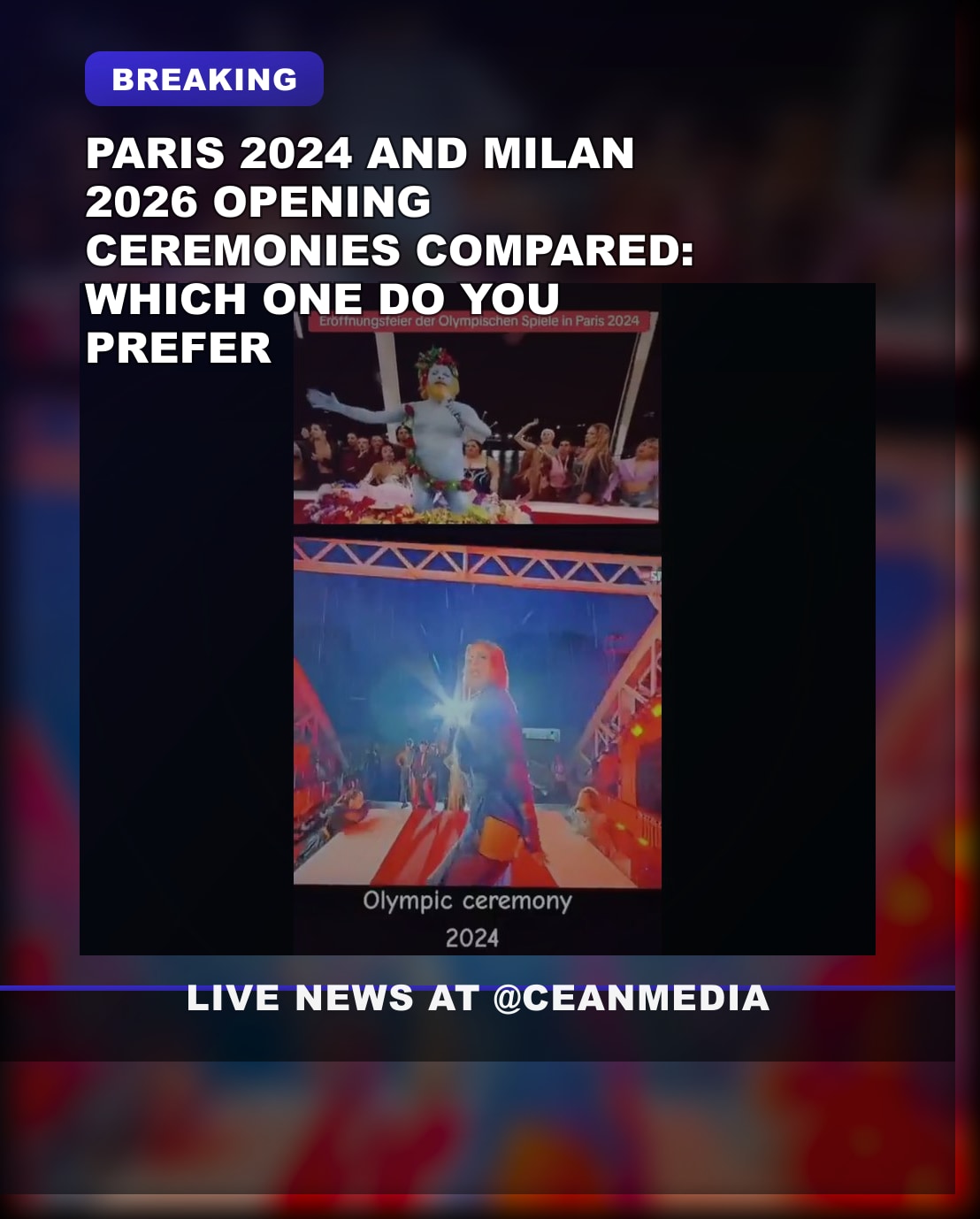 Illustrative photo for: Comparison opening ceremonies difference: Paris 2024 vs