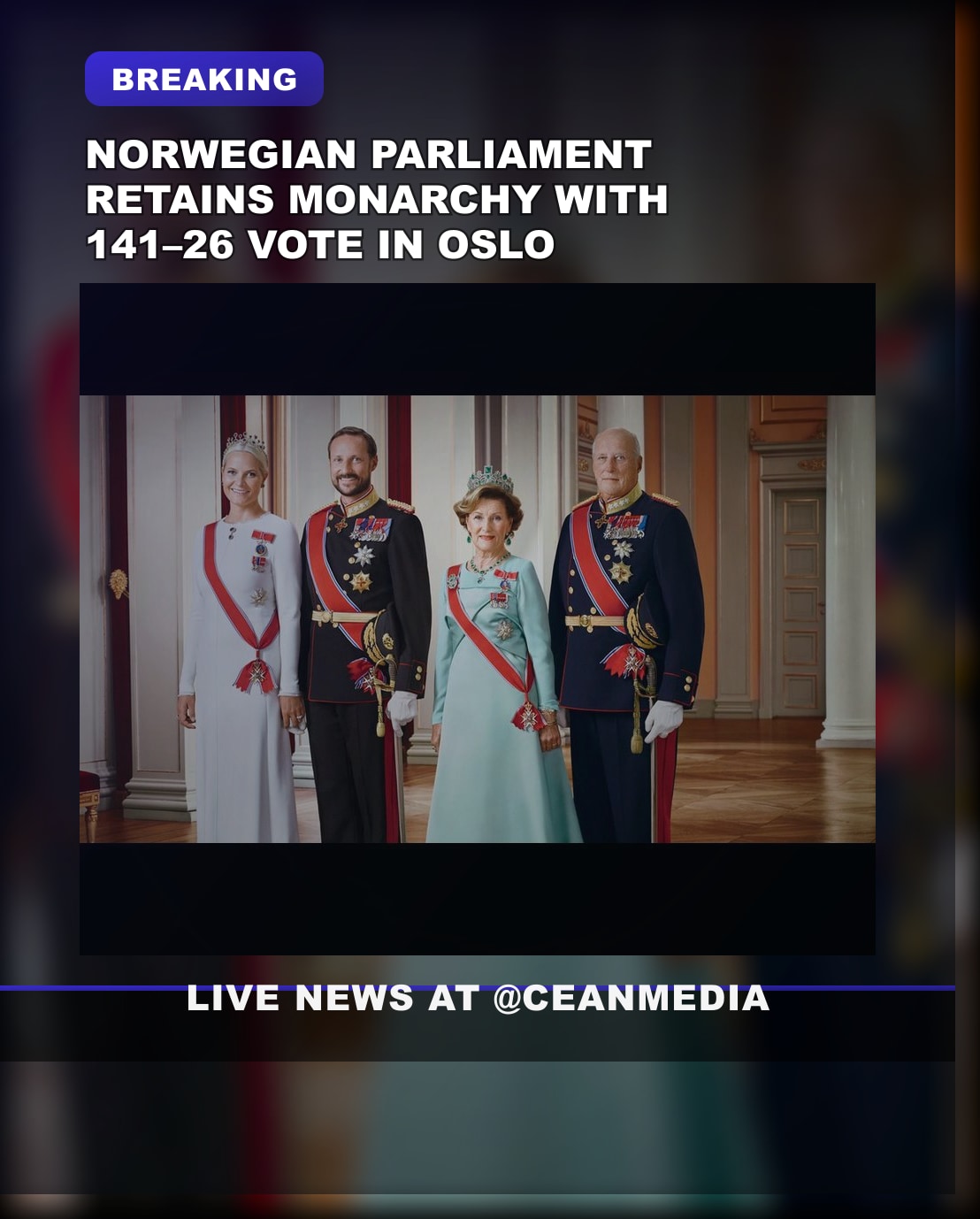 Illustrative photo for: Norwegian Parliament Monarchy Vote Passes Amid Mixed Support