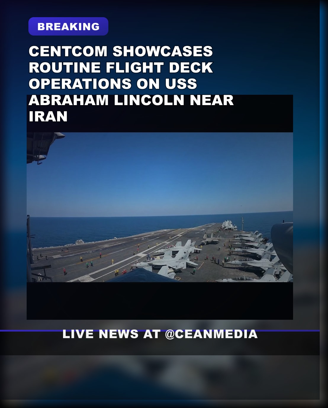 Illustrative photo for: US Navy flight deck routine highlights Iran-area operations