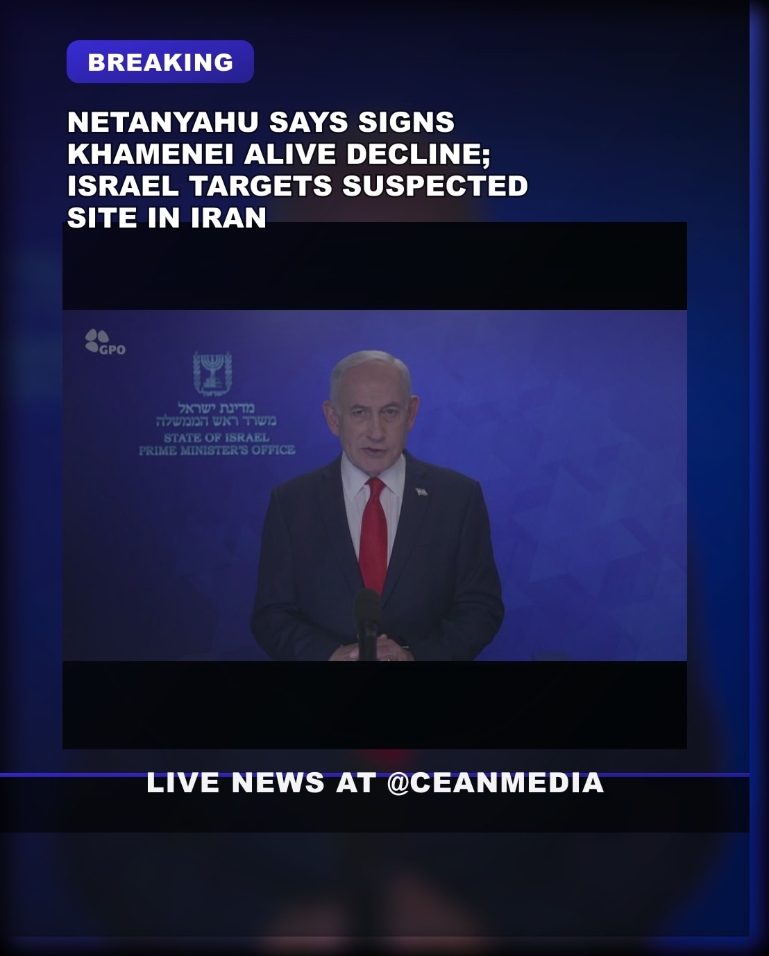 Illustrative photo for: Israeli PM Claims Iran’s Leader Khamenei May Be Dead,