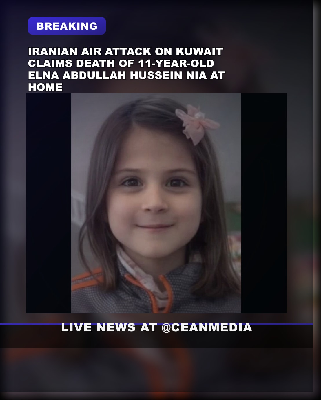 Illustrative photo for: Iranian air attack casualties child memorial: 11-Year-Old