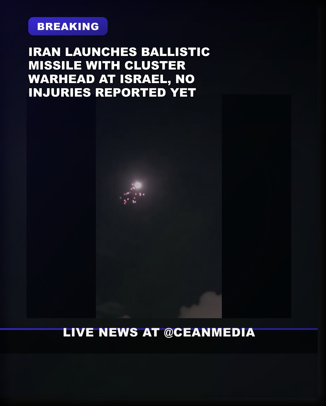 Illustrative photo for: Iran ballistic missile attack country Israel: Iran launches