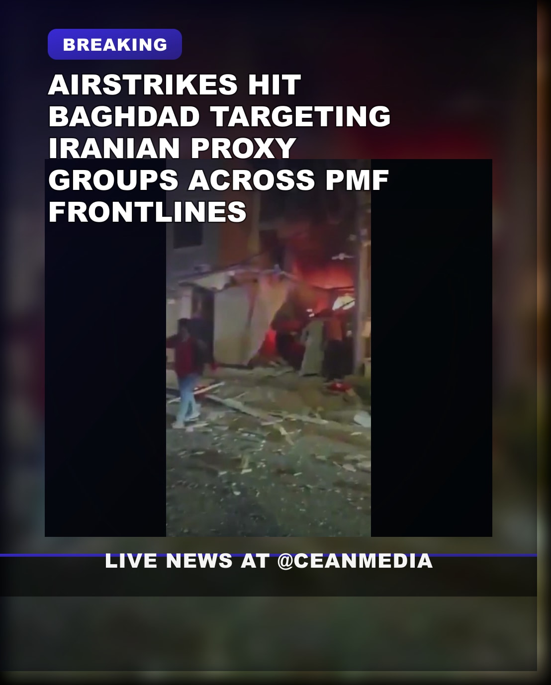 Illustrative photo for: Baghdad airstrikes PMF escalation intensifies, officials say