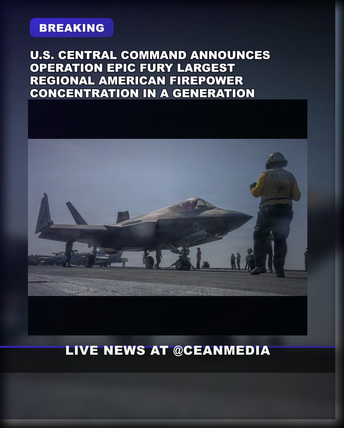 Illustrative photo for: CENTCOM Announces “Operation Epic Fury” as largest regional