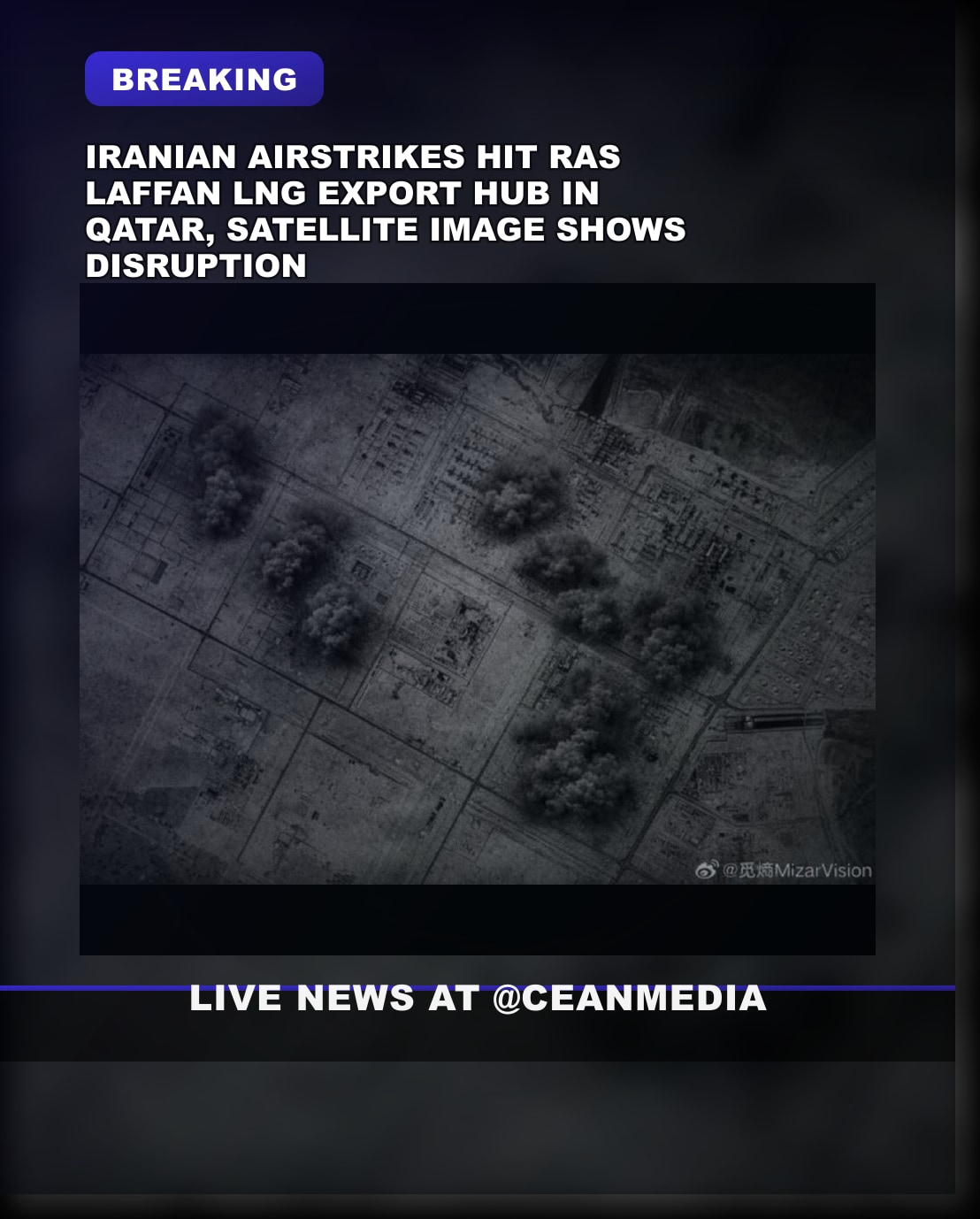 Illustrative photo for: Iranian airstrikes Ras Laffan LNG hub but Qatar hub under