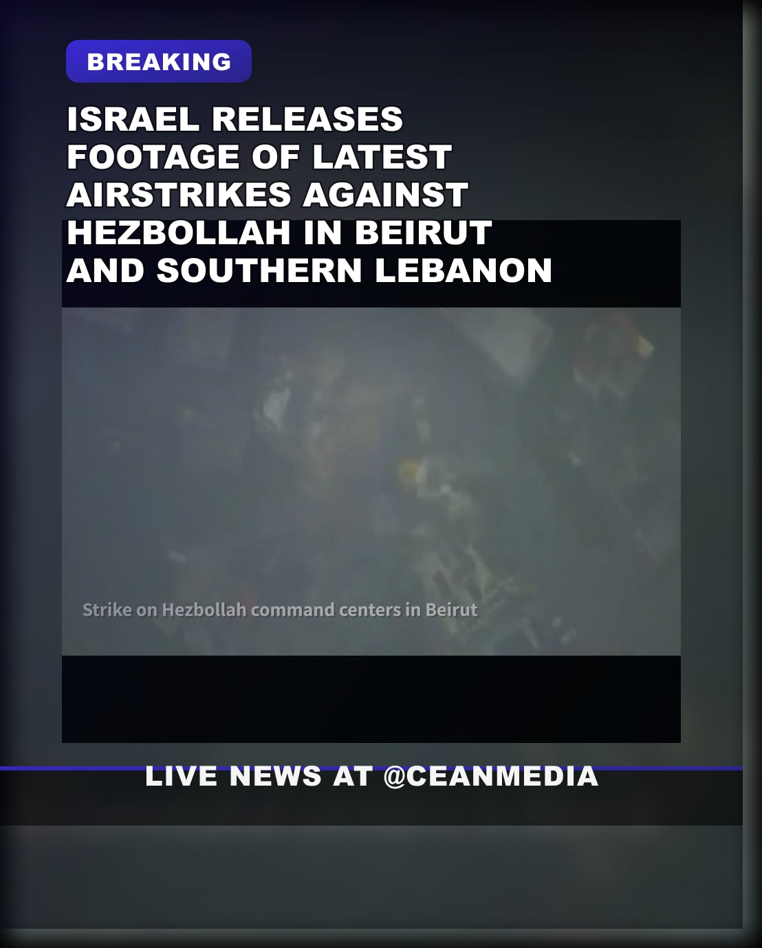 Illustrative photo for: Israel airstrikes footage Hezbollah in Beirut and southern