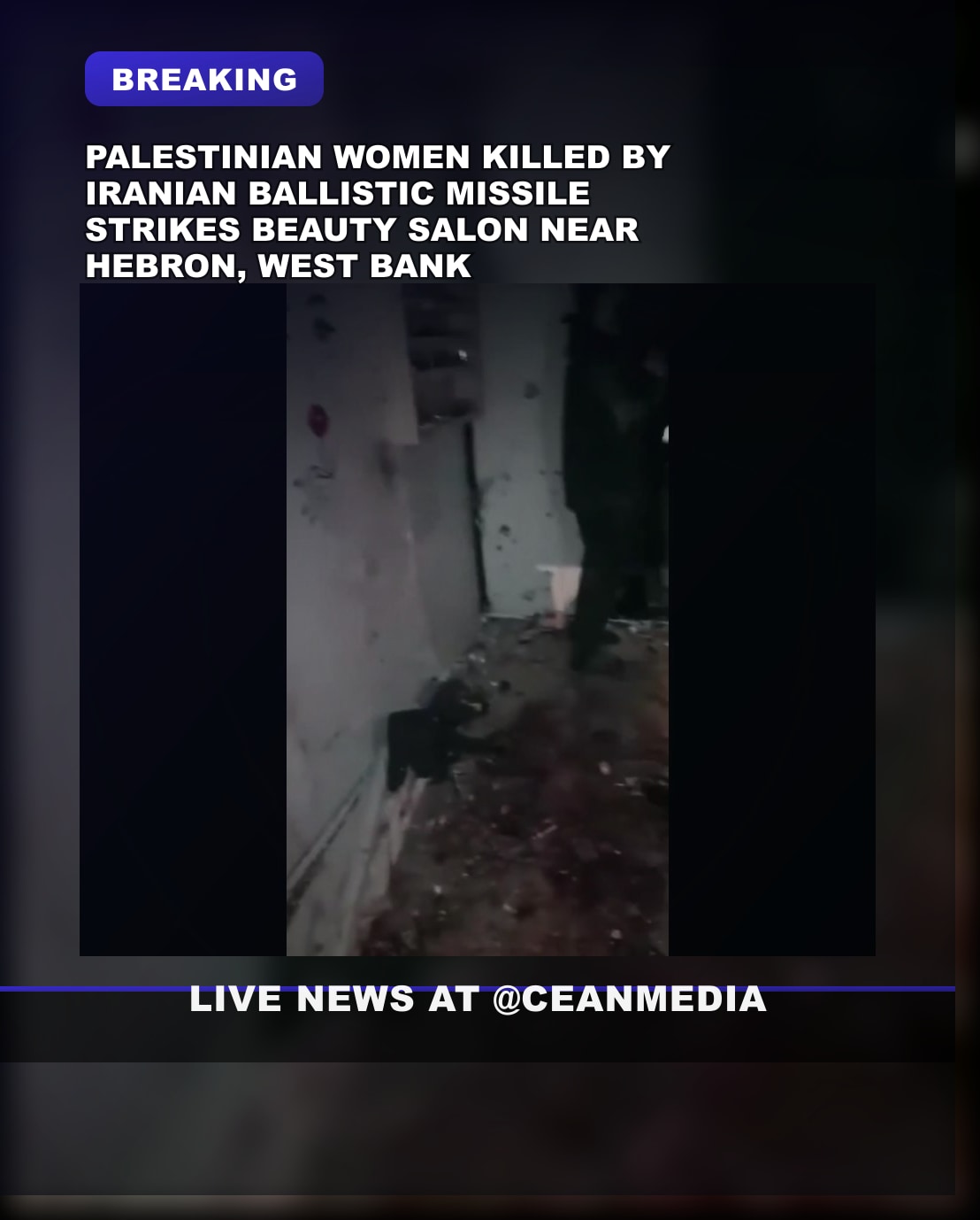 Illustrative photo for: Palestinian casualties Iran missile strike kills women in