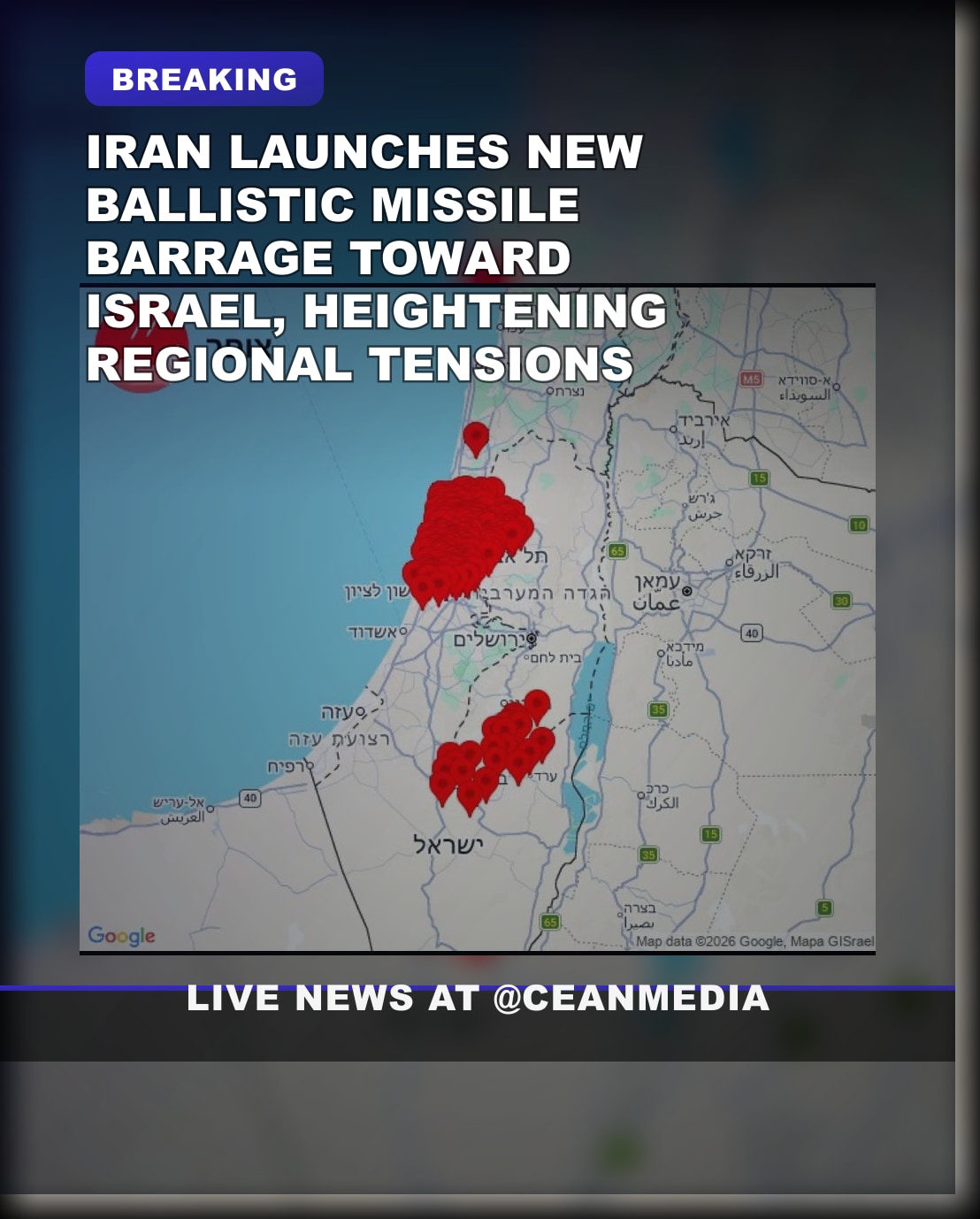 Illustrative photo for: Iran missile attack Israel: Iran launches new round of