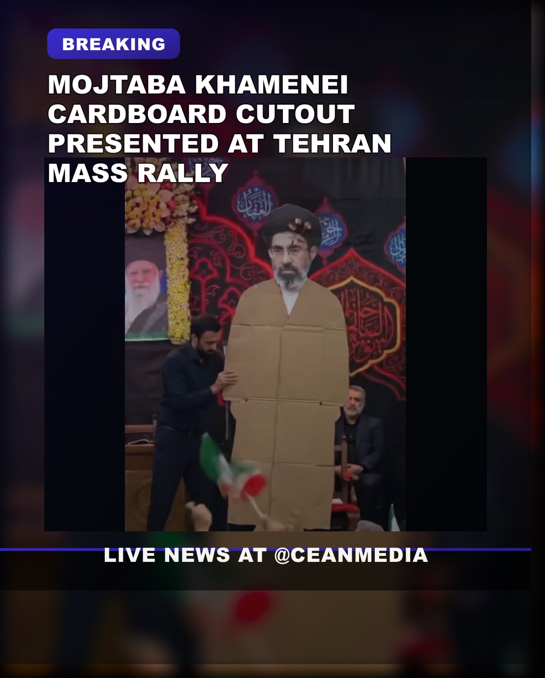 Illustrative photo for: Iran leadership rally cardboard cutout spotlights new leader