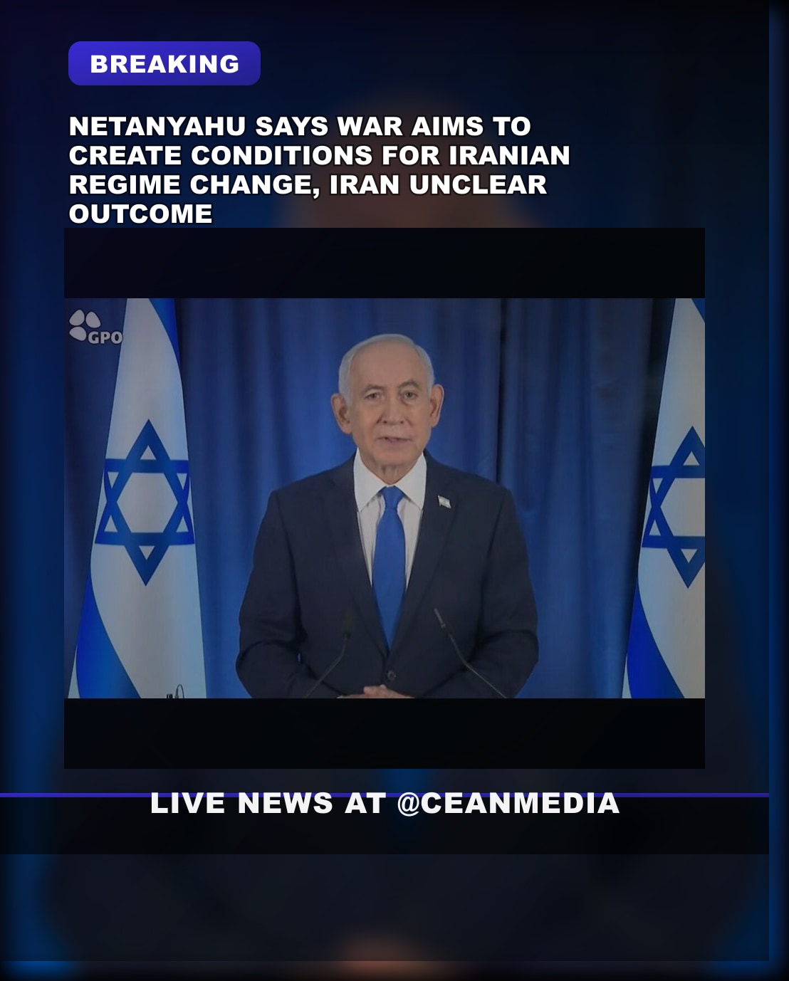 Illustrative photo for: Netanyahu Defines War Goals on Iranian regime overthrow