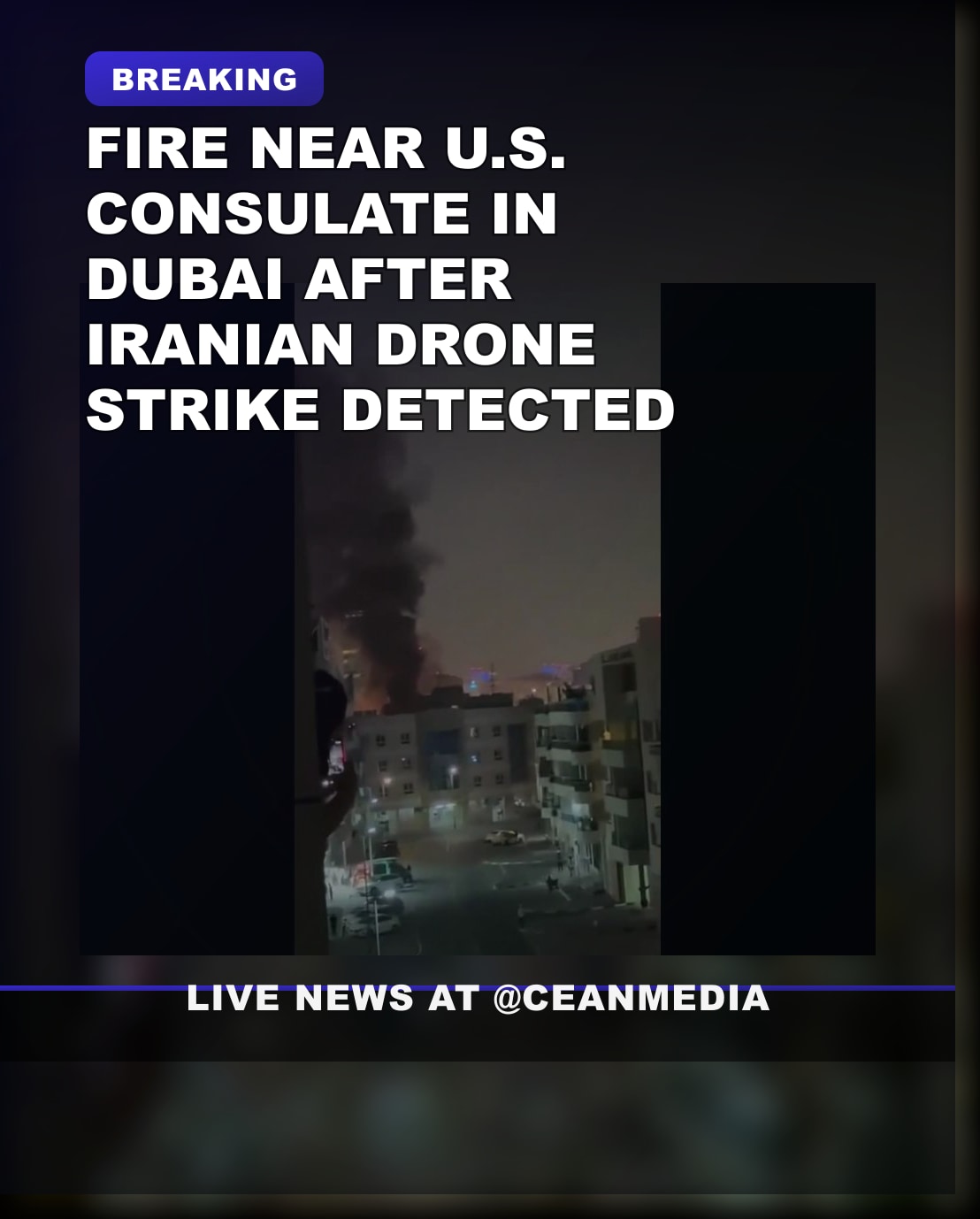 Illustrative photo for: Dubai Consulate Drone Strike: Fire Near U.S. Consulate in