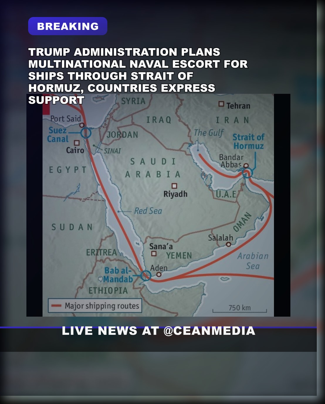 Illustrative photo for: Multinational naval coalition Hormuz to guard Strait: WSJ
