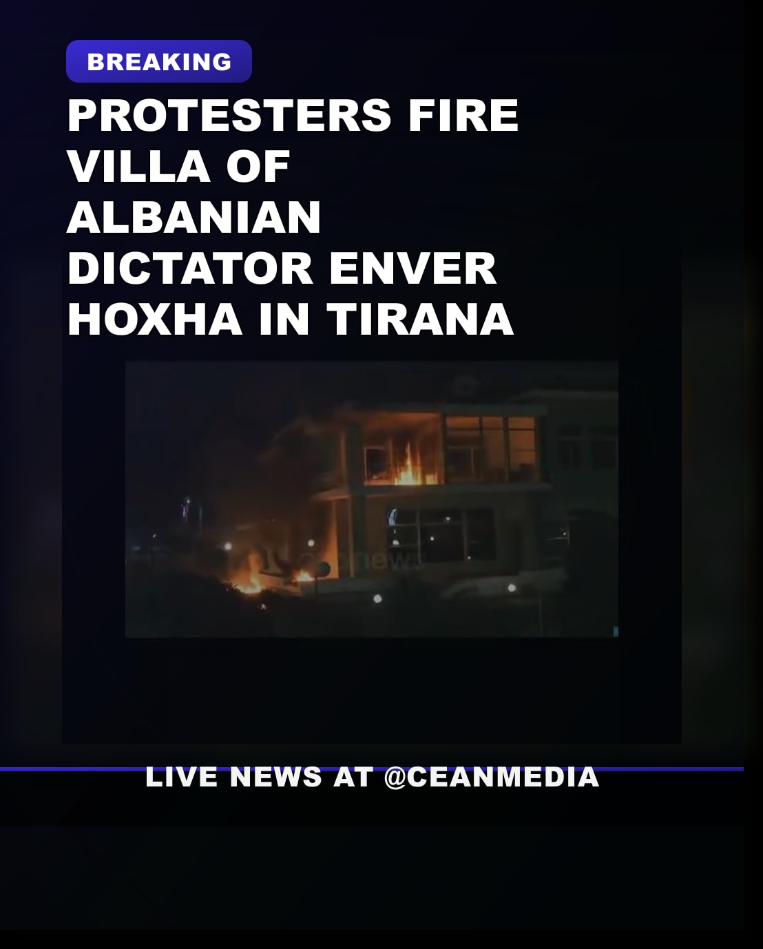 Illustrative photo for: Enver Hoxha Villa Protestors Fire Sparks Outrage