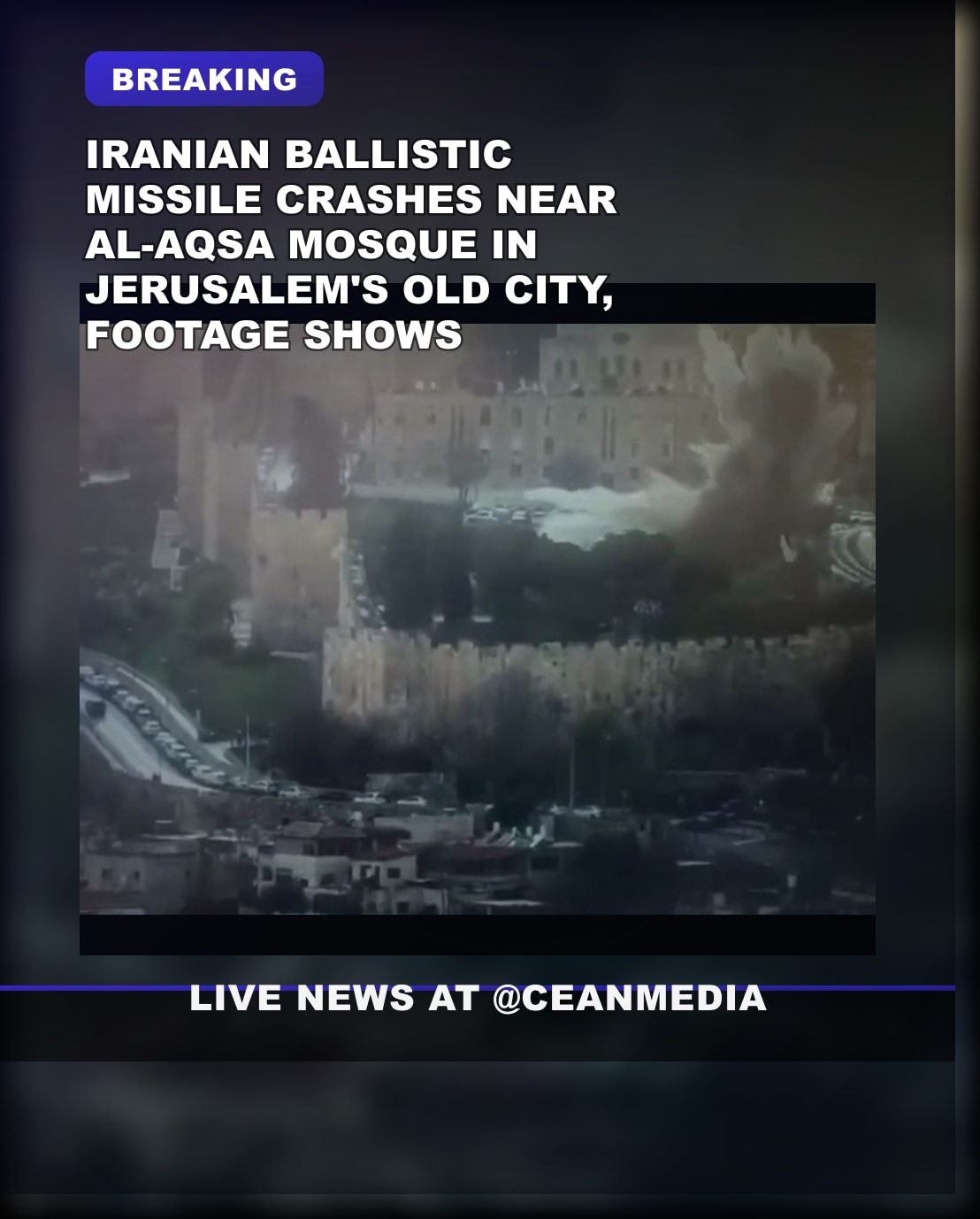 Illustrative photo for: Iranian missile incident Jerusalem highlights regional