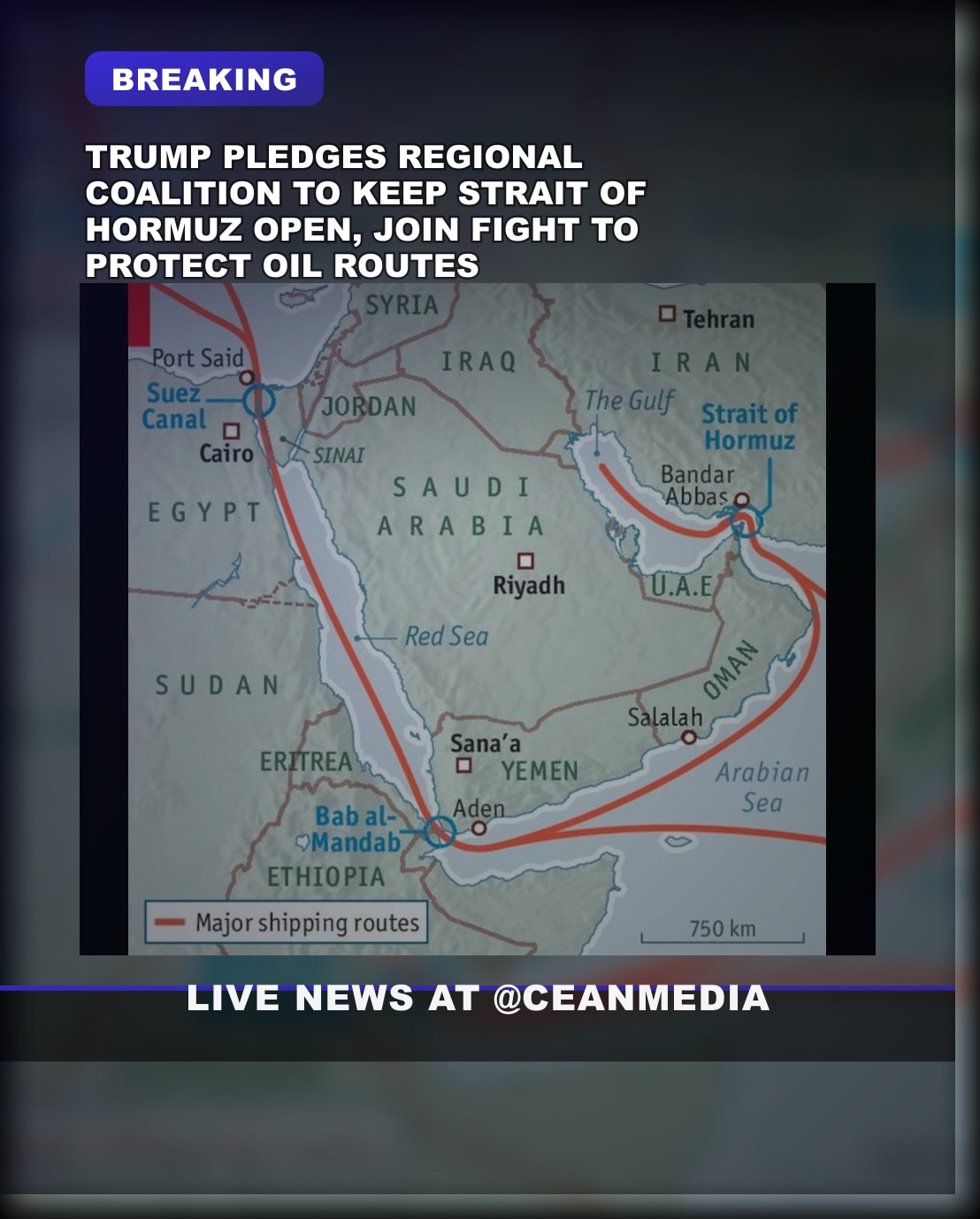 Illustrative photo for: Trump Says Regional Allies Must Defend Hormuz regional