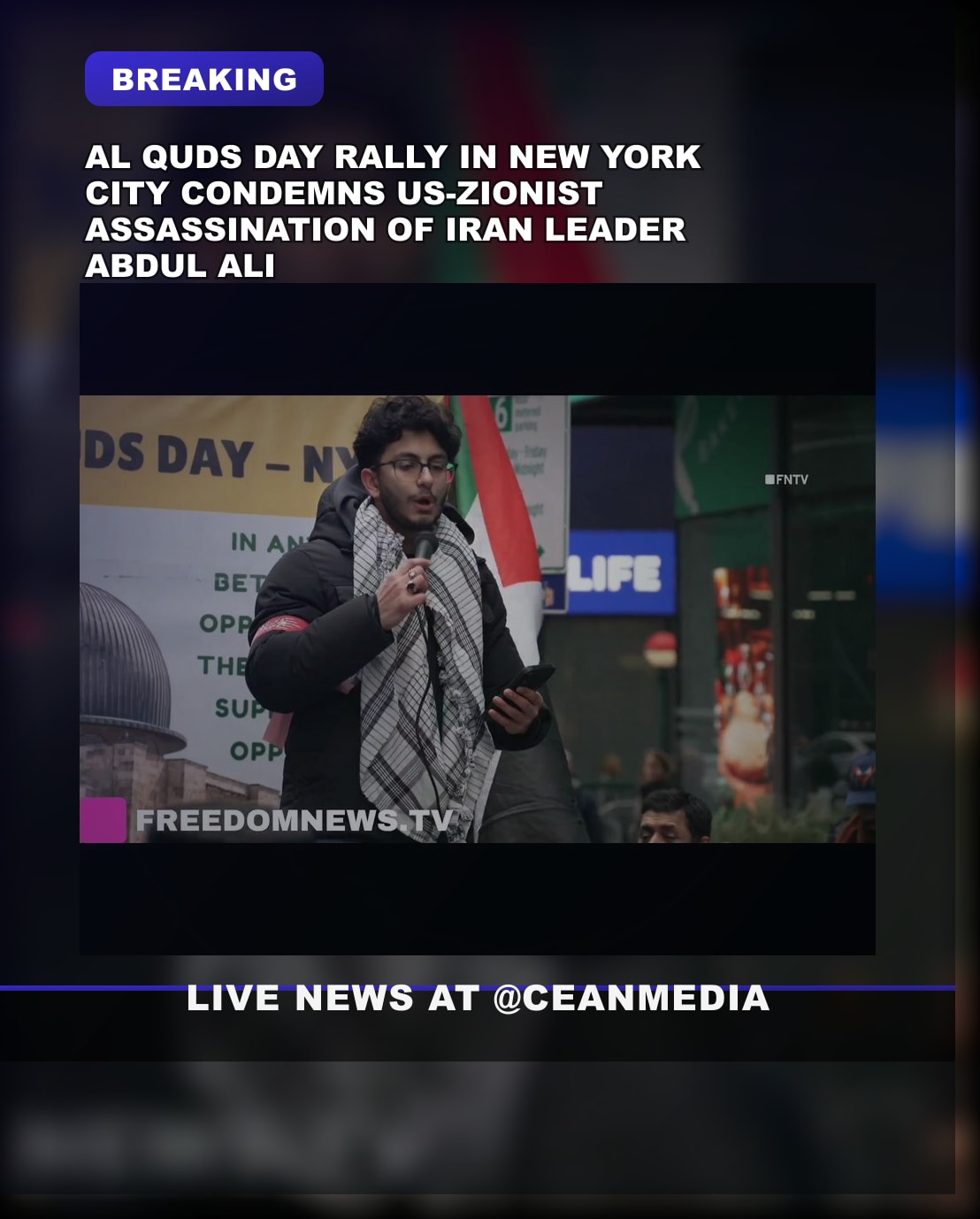 Illustrative photo for: NYC Rallies Mark Al Quds Day Protests Slogans for