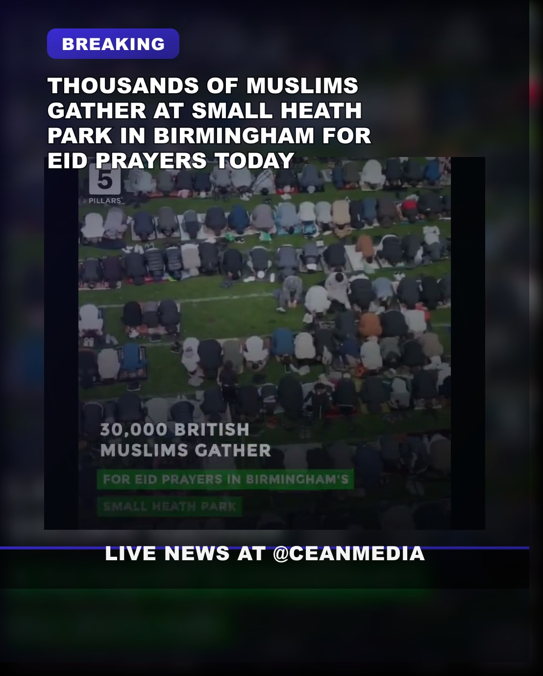 Illustrative photo for: Thousands Gather in Birmingham for Muslims Eid prayers
