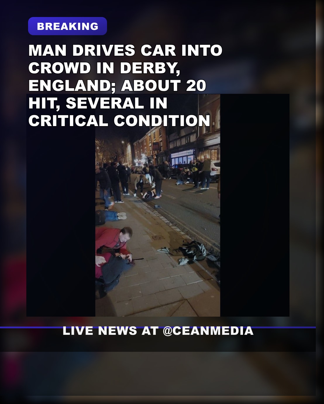 Illustrative photo for: Derby car attack incident: One dead and dozens hurt,