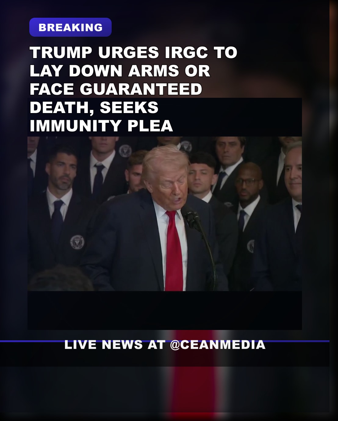 Illustrative photo for: Trump IRGC death threat urging lay down arms