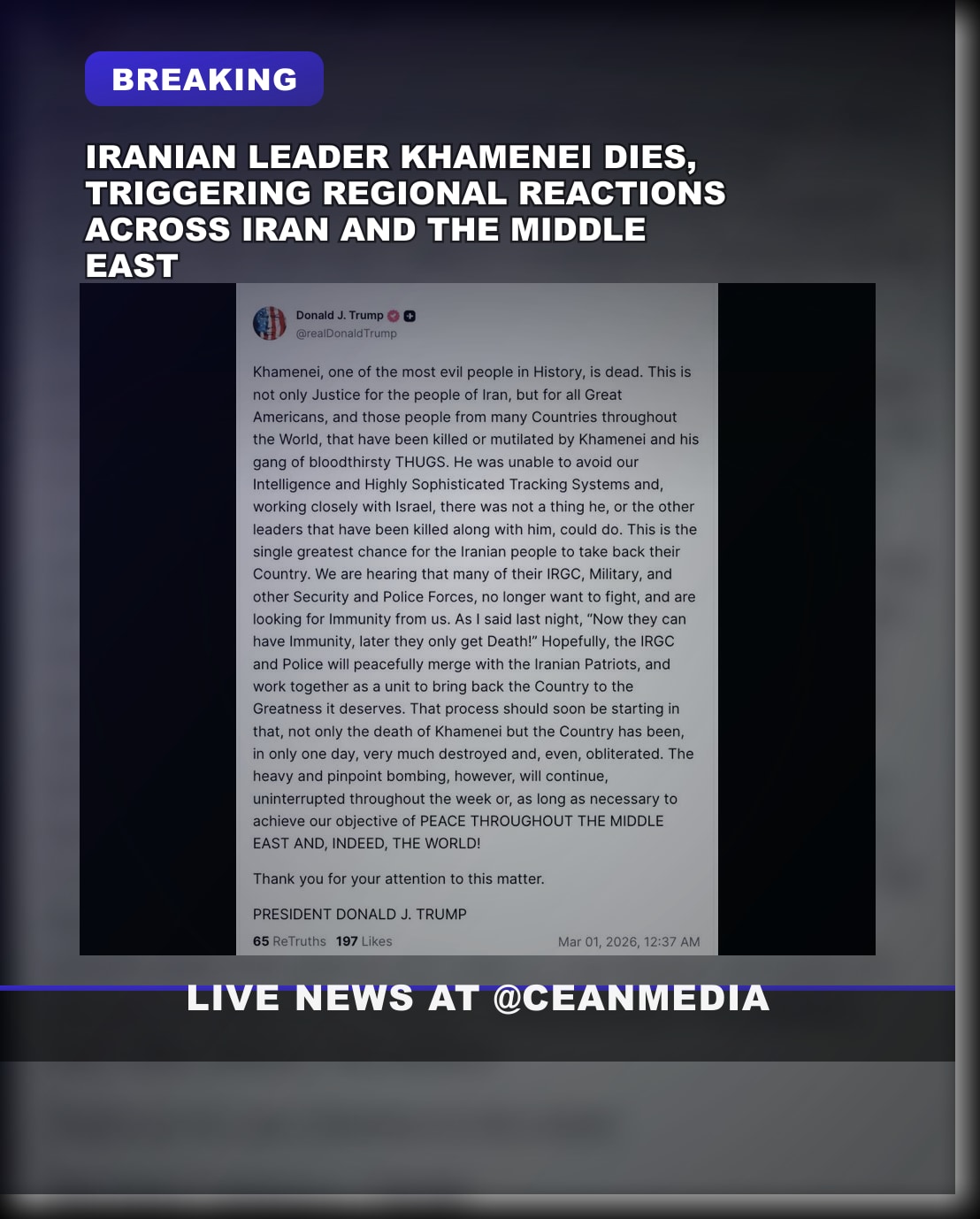 Illustrative photo for: Khamenei death headline keyphrase: Controversial Leader